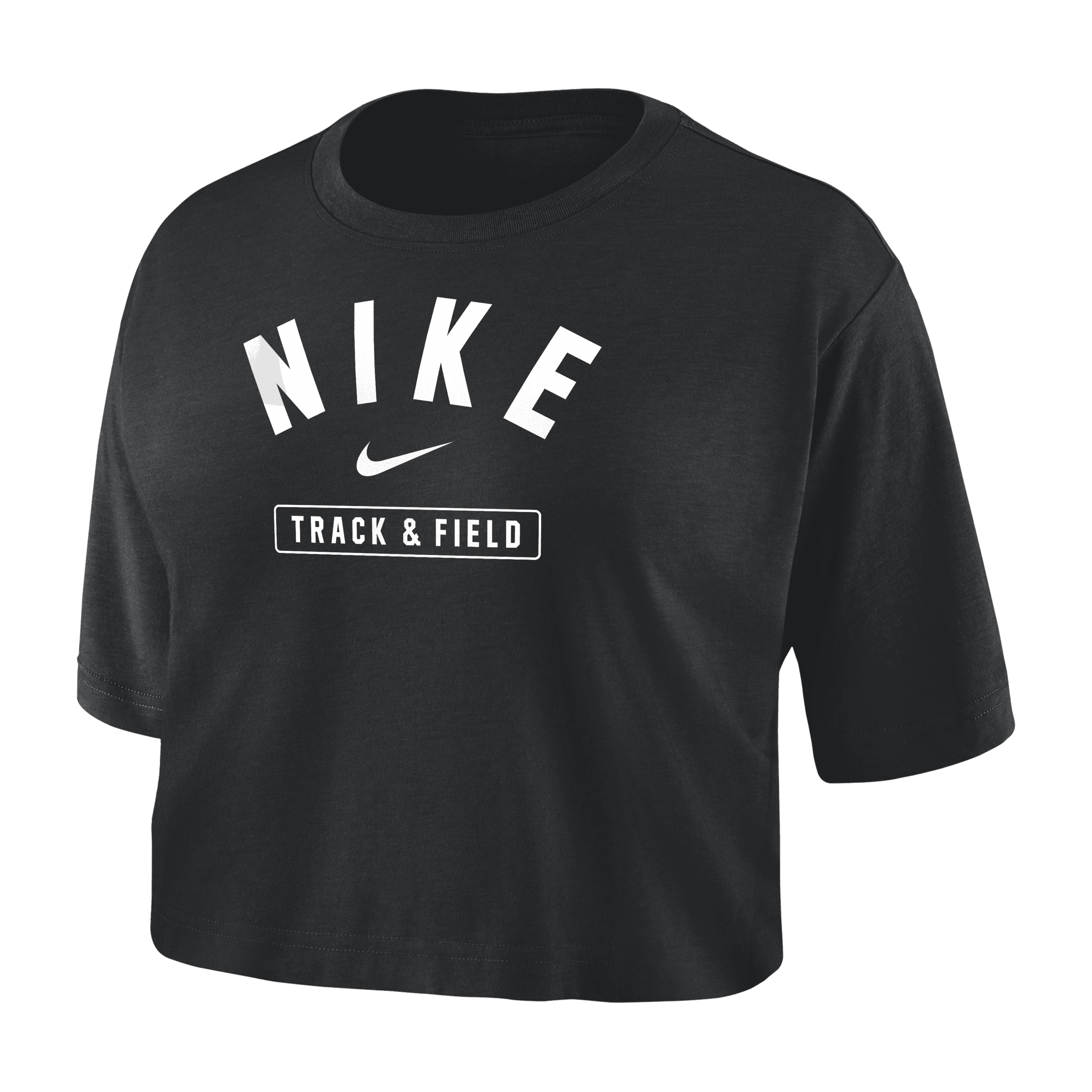 Nike Women's Dri-fit Cropped Track & Field T-shirt In Black