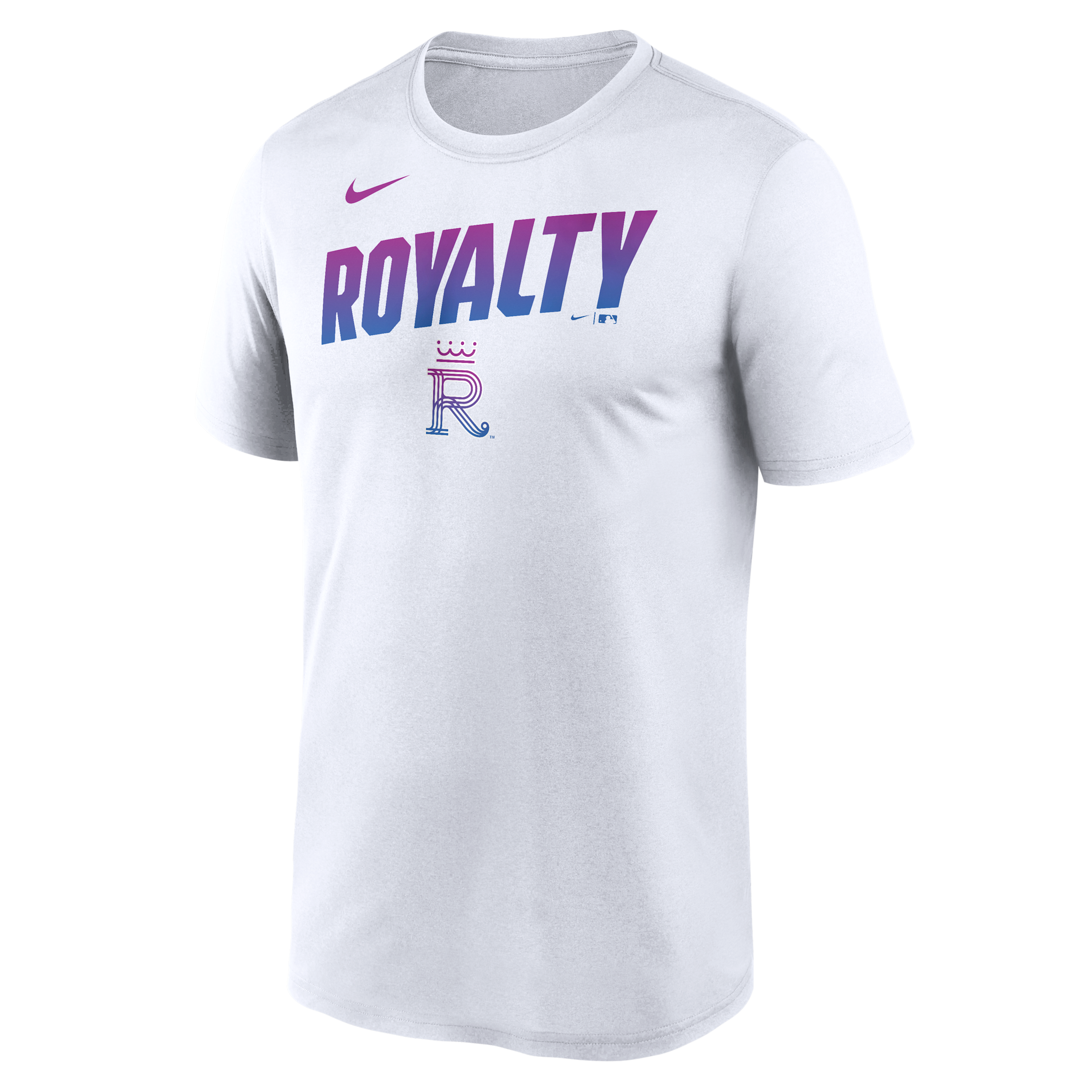 Kansas City Royals City Connect Team Phrase Script Nike Men's Dri-FIT MLB T-Shirt in White | NKGK10AROY-TG9