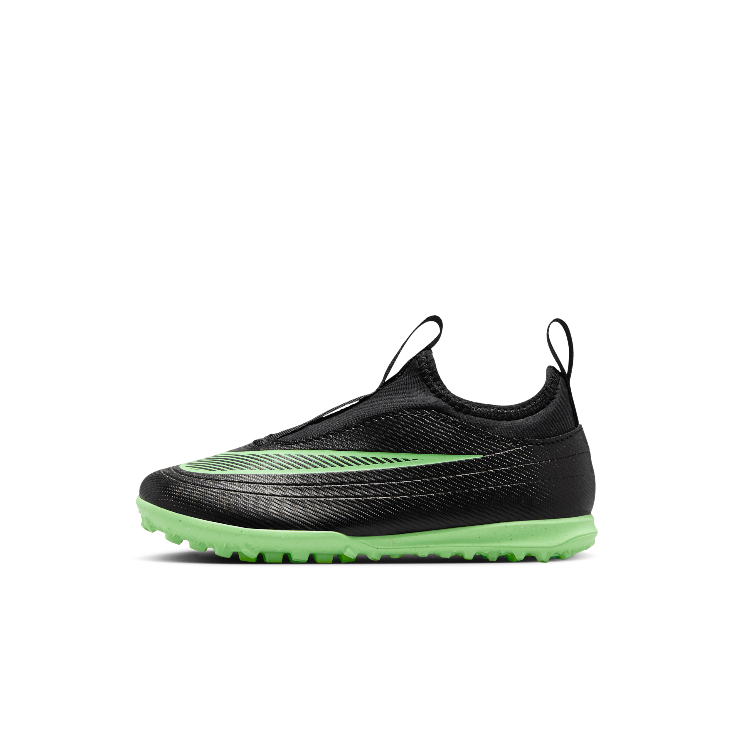 Nike Jr. Mercurial Vapor 17 Club Little Kids' Turf Low-Top Soccer Shoes in Black | IO1483-001