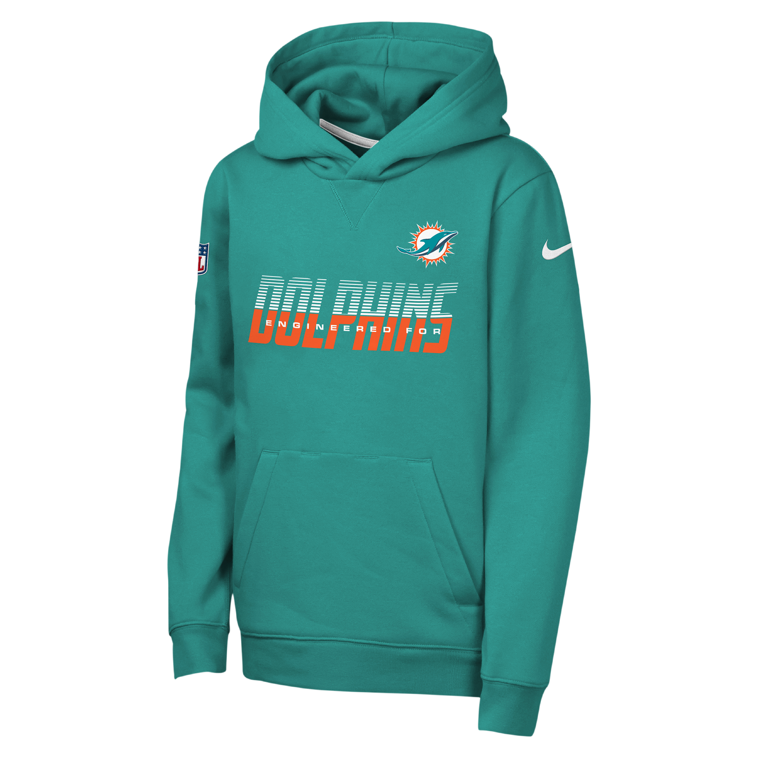 Miami Dolphins Sideline Big Kids' Nike Dri-FIT NFL Pullover Hoodie in Blue | Z1B7NFQWDOL-NDY