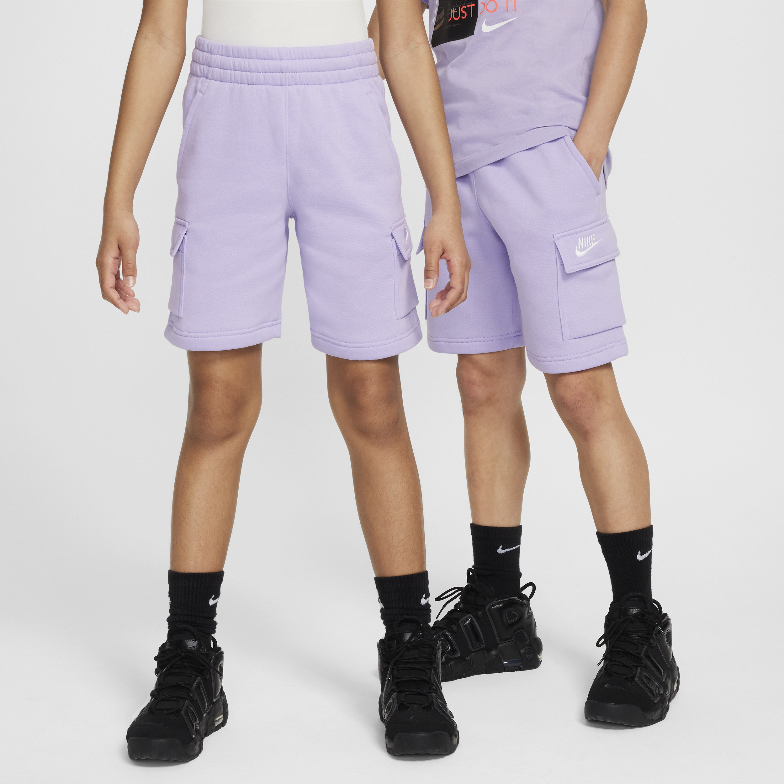 Shop Nike Sportswear Club Fleece Big Kids' Cargo Shorts In Purple