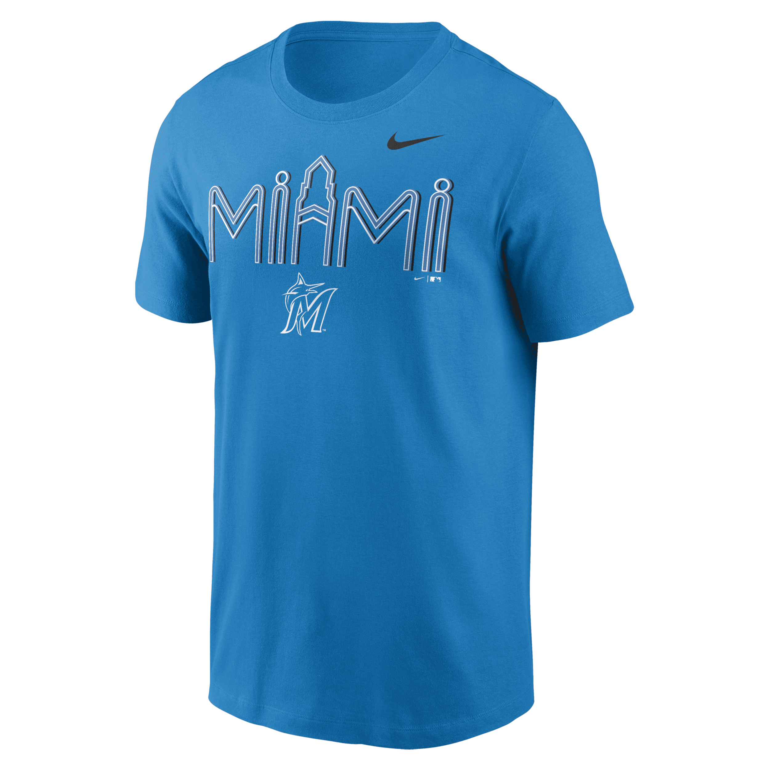 Shop Nike Miami Marlins Hometown  Men's Mlb T-shirt In Blue