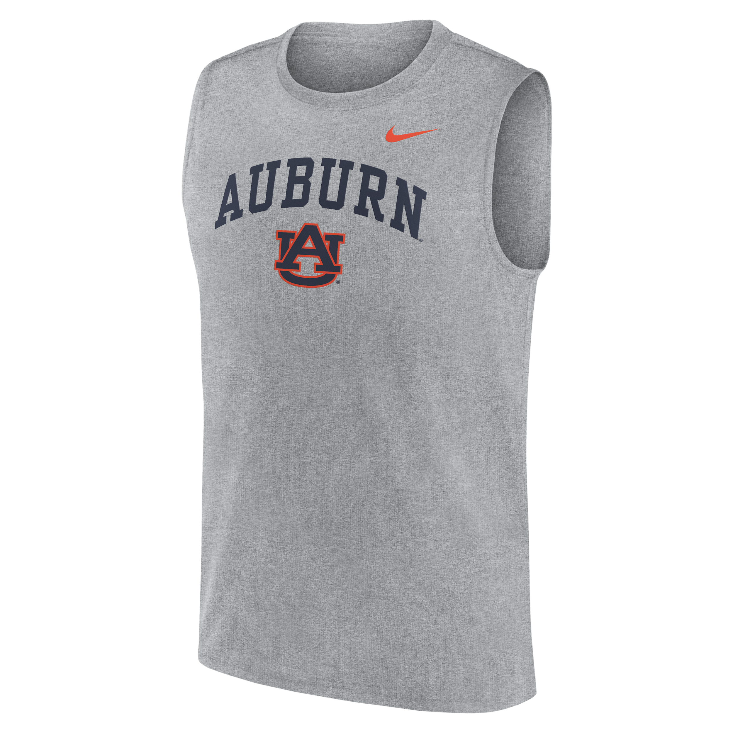 Nike Men's Auburn Tigers Primetime Arch Legend Sleeveless Screen-Print Graphics Muscle Tank Top - Heather Gray