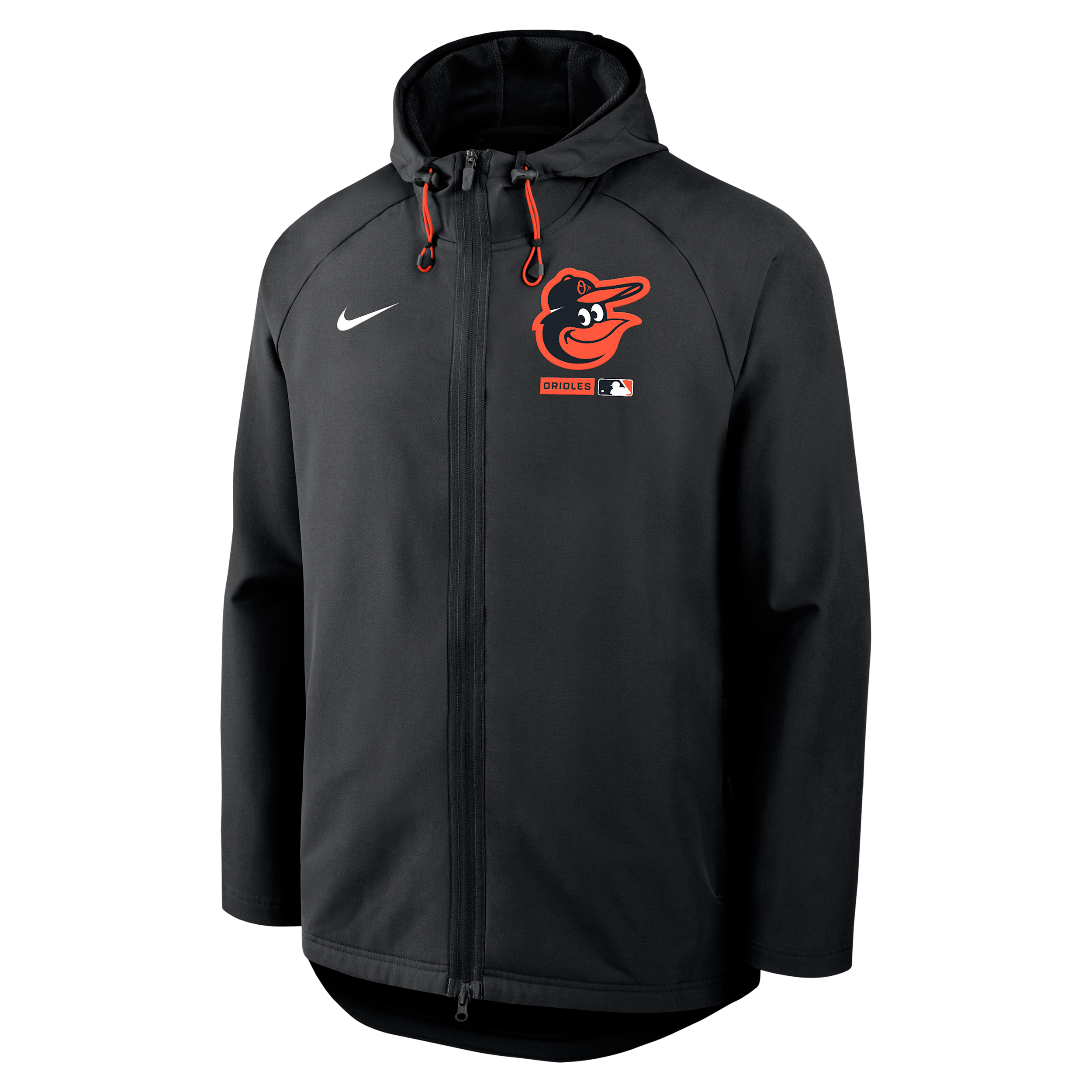 Baltimore Orioles Authentic Collection Nike Men's Therma-FIT MLB Full-Zip Hooded Jacket in Black | 04HC088NOLE-FHP