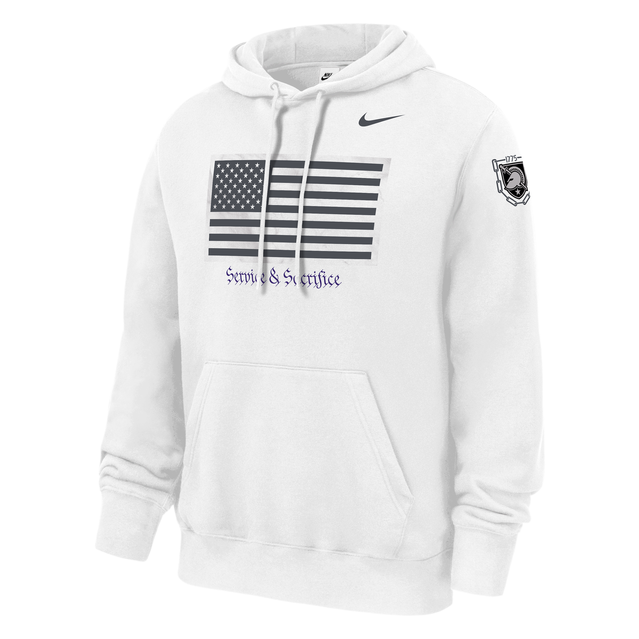 Army Rivalry Club Nike Men's College Pullover Hoodie in White | M31233AN25-WHT