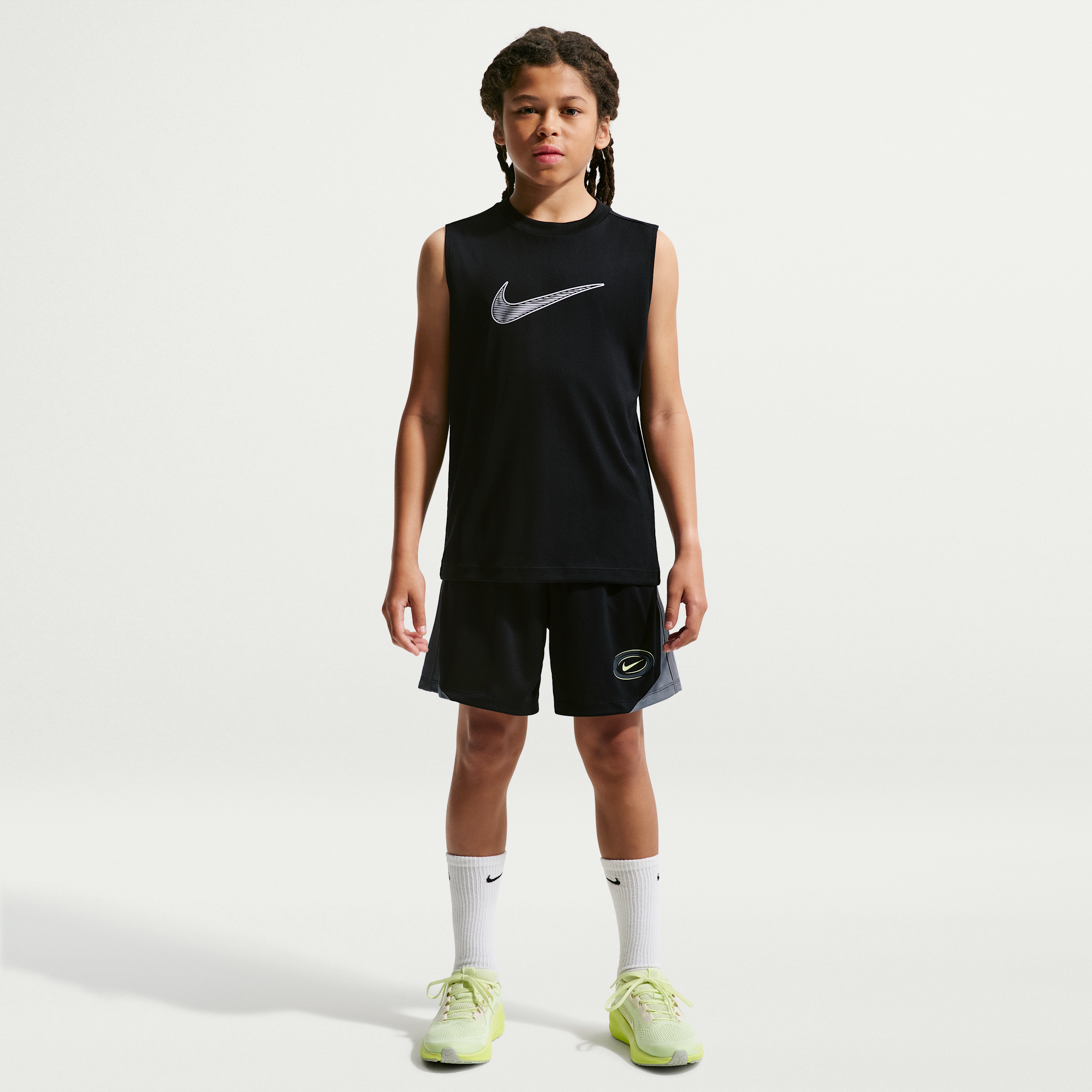 Nike Multi Big Kids' (Boys') Dri-FIT Knit Shorts in Black | IF2502-010