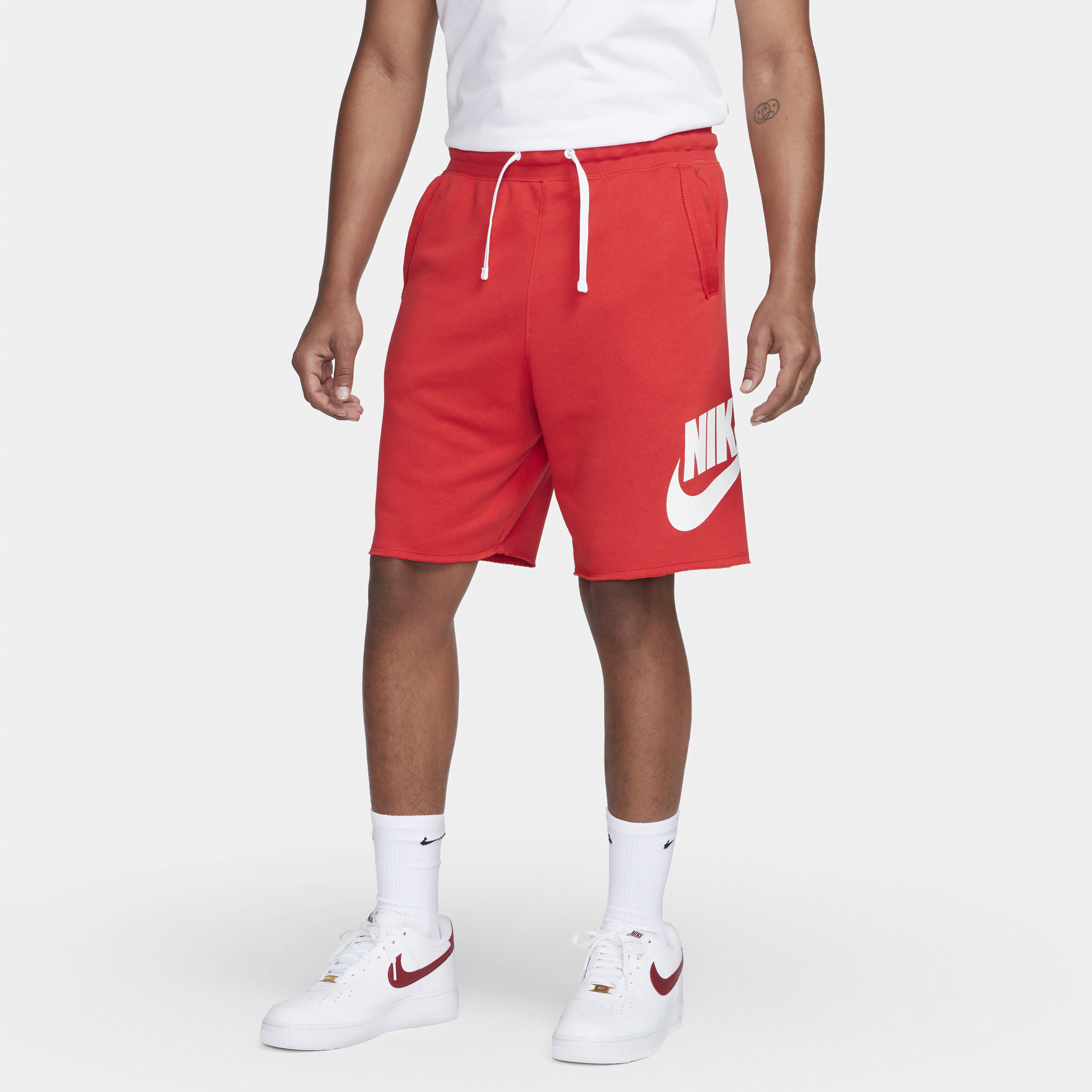 Shop Nike Men's Club Alumni French Terry Shorts In Red