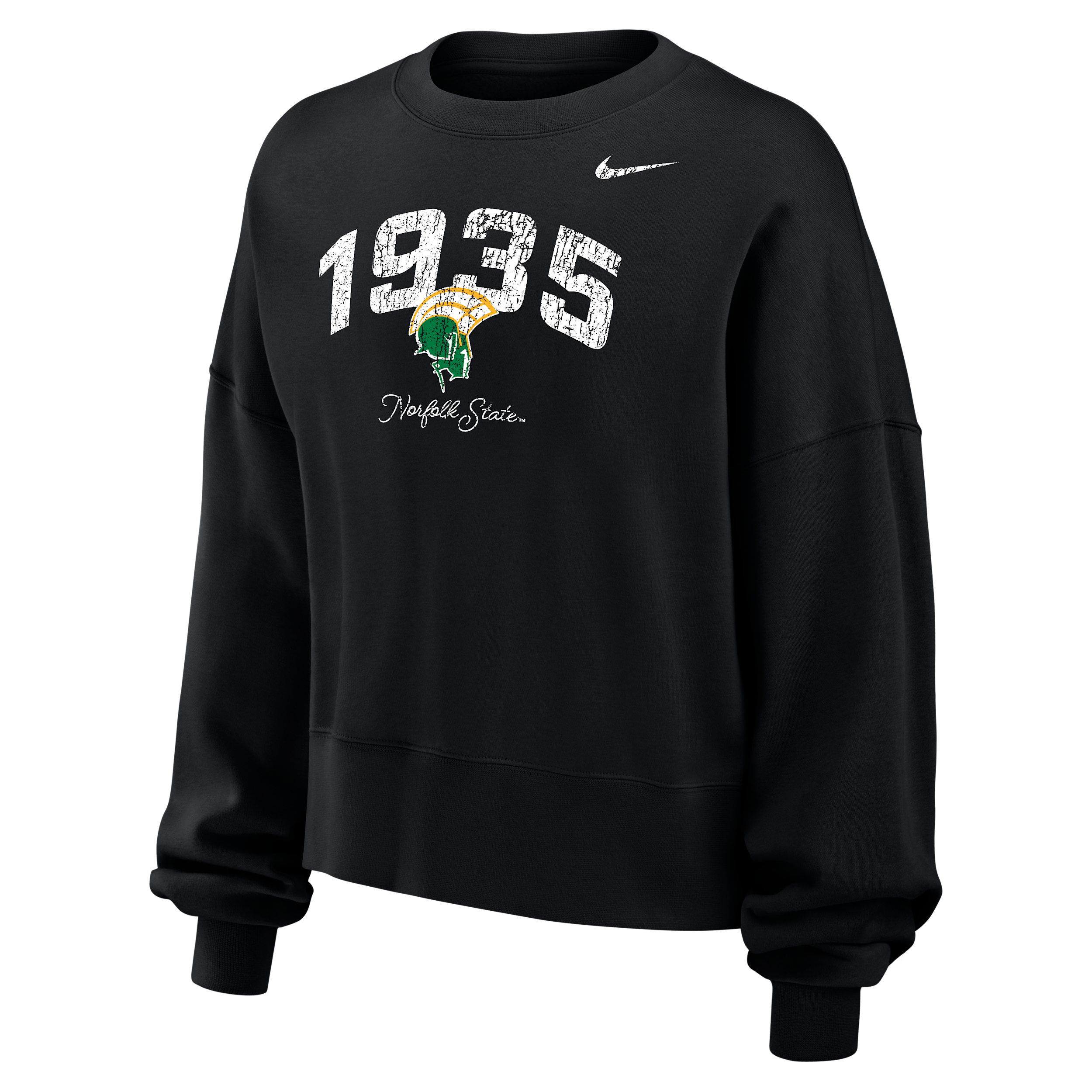 Nike Women's College Phoenix Fleece (norfolk State University) Crew-neck Sweatshirt In Black