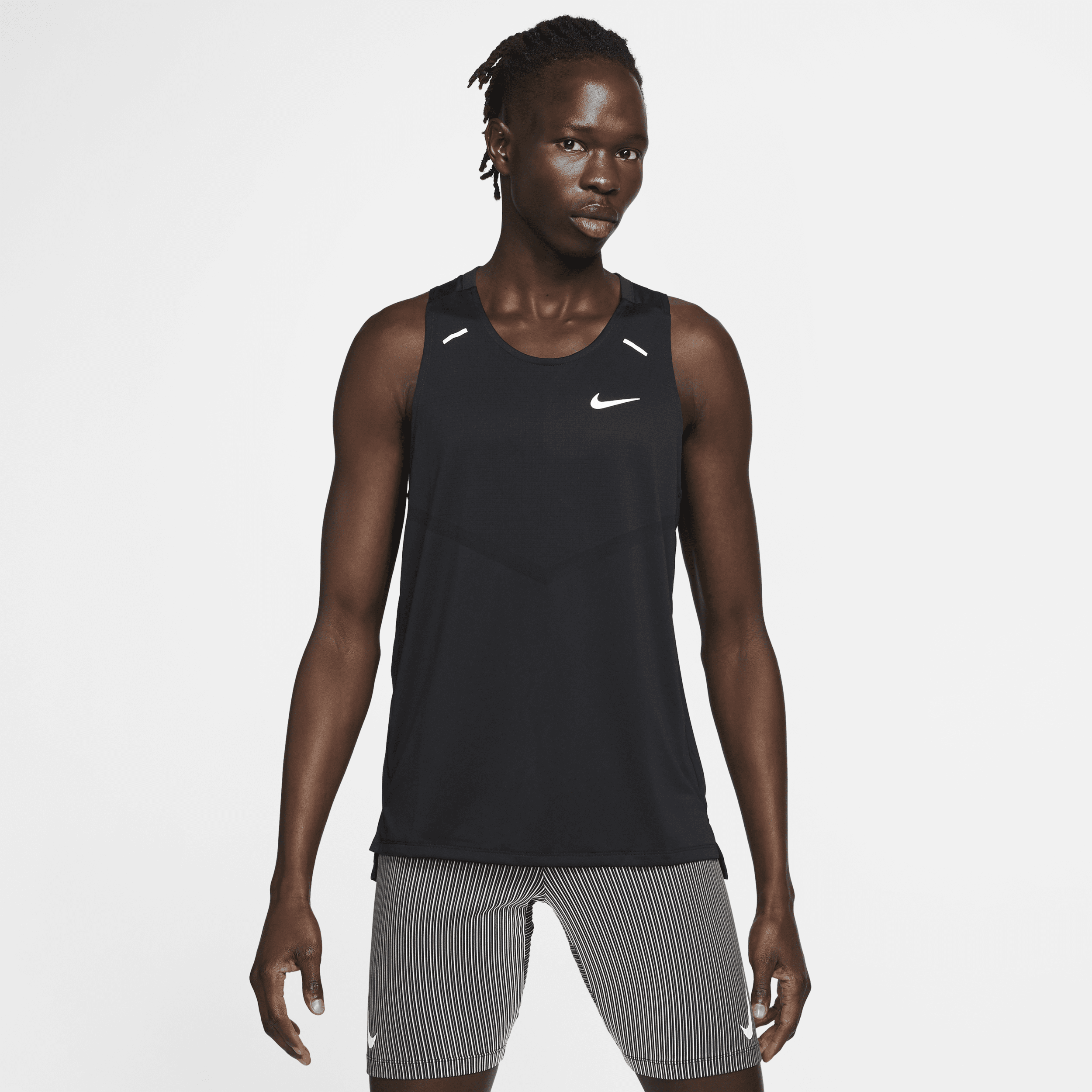Shop Nike Men's Rise 365 Dri-fit Running Tank Top In Black