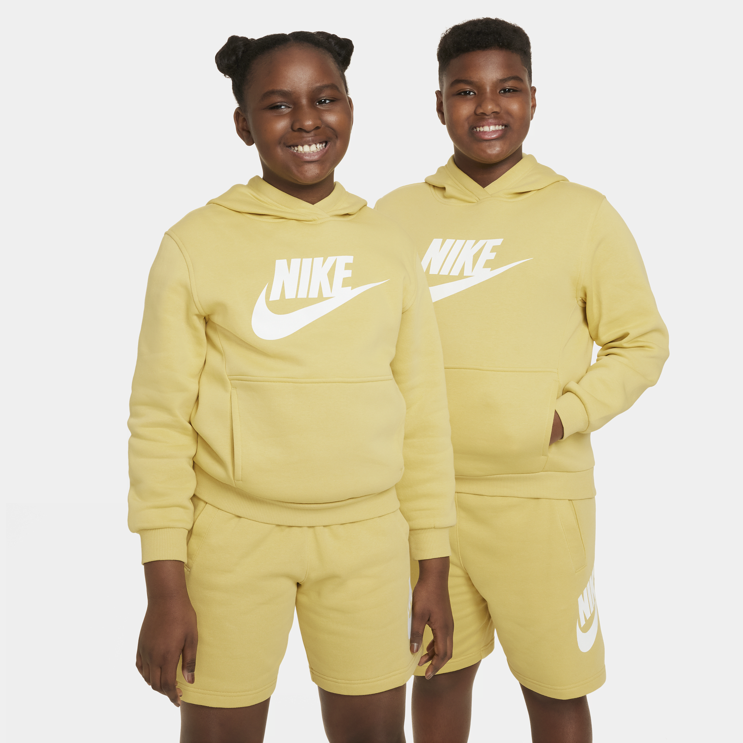 Nike Sportswear Club Fleece Big Kids' Hoodie (extended Size) In Yellow