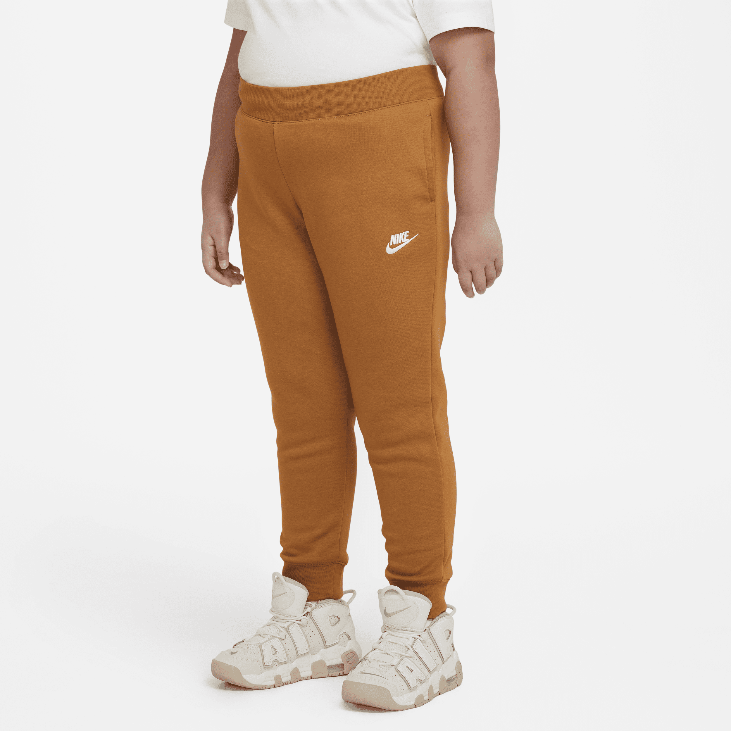 Nike Sportswear Club Fleece Big Kids' (girls') Pants (extended Size) In Brown
