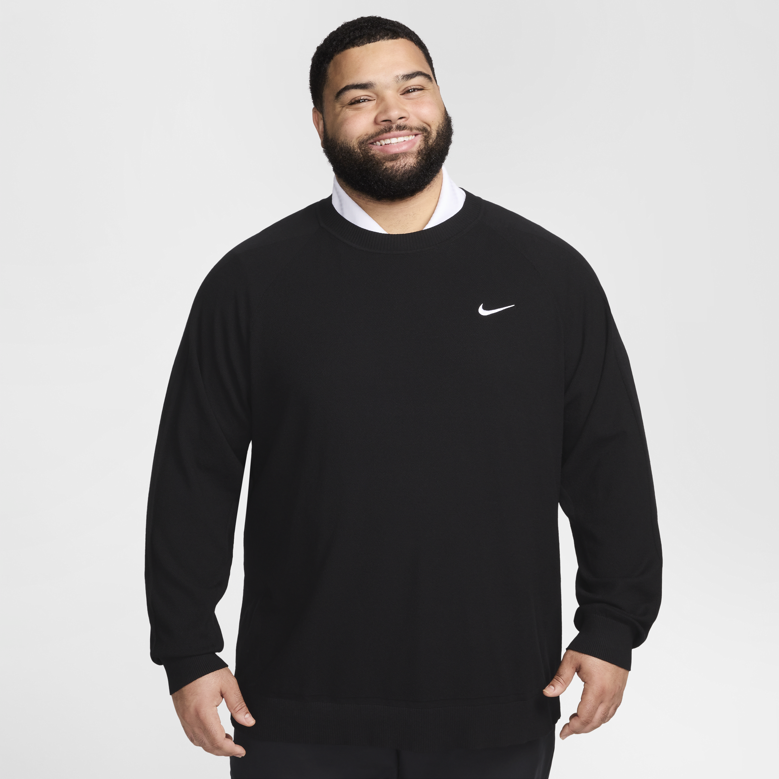 Nike Solo Swoosh Oversized Logo-embroidered Cotton-blend Jersey Sweatshirt In Black