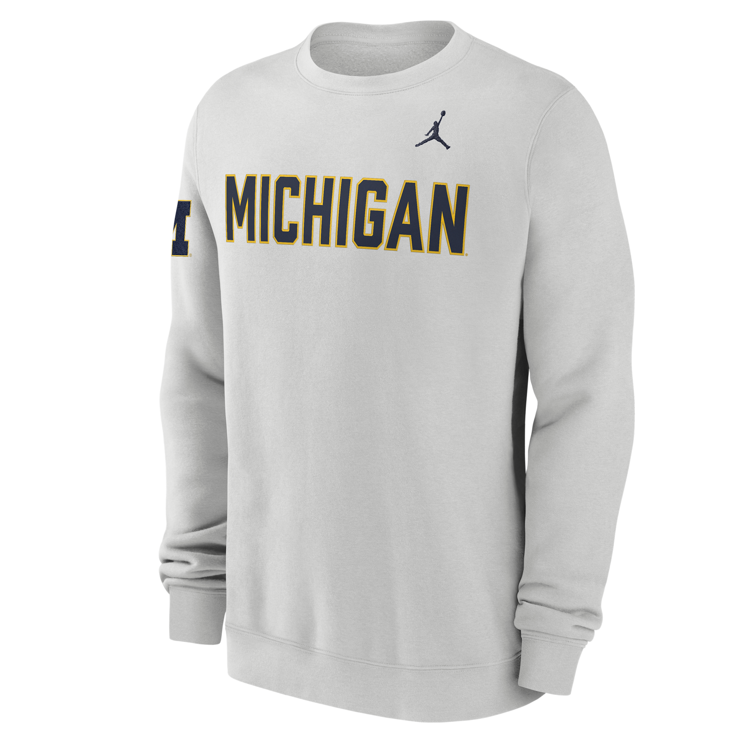 Men's Michigan Sideline Club Jordan Brand College Pullover Crew in Grey | 0JTT0BBMWN-R0M