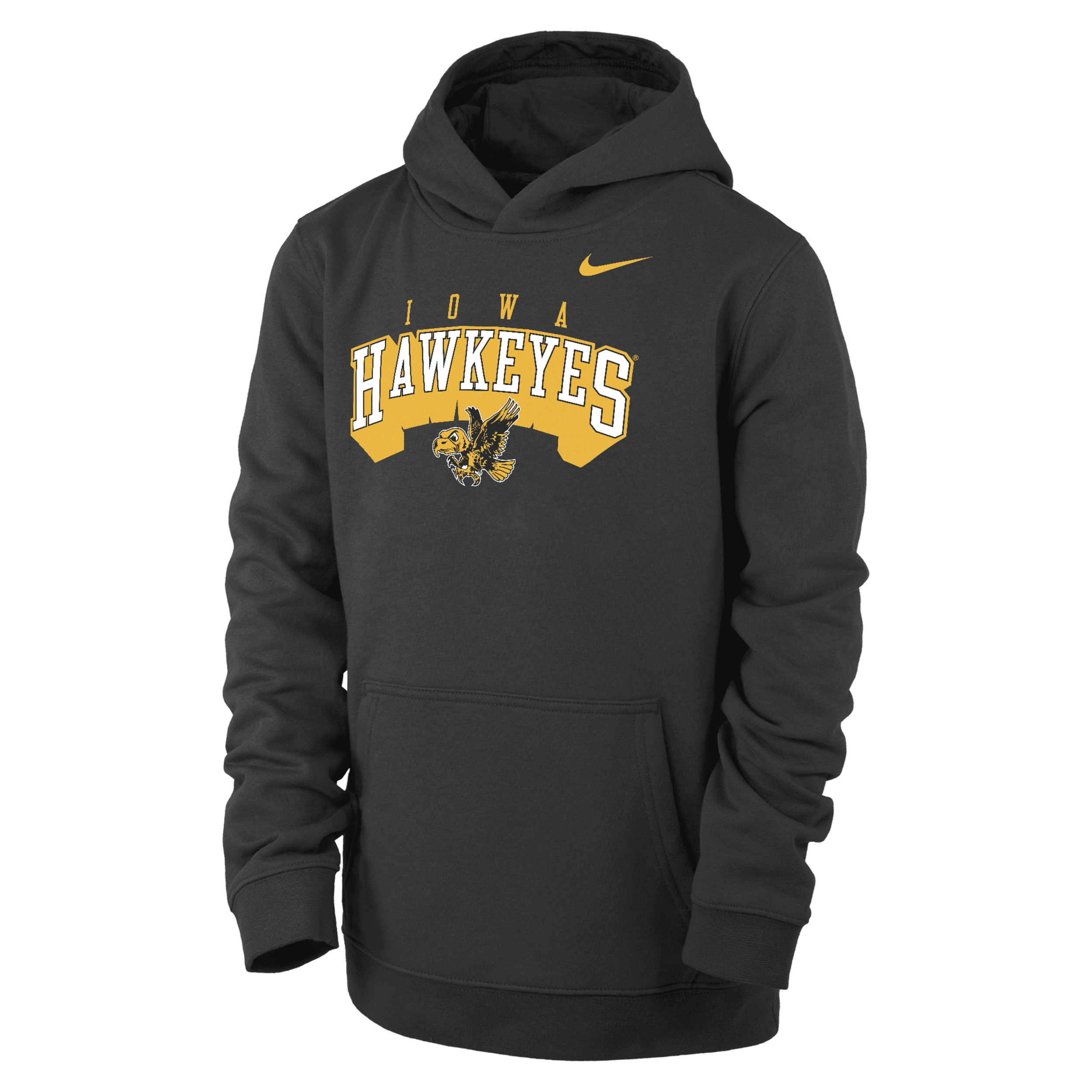 Shop Nike Iowa Club Fleece Big Kids' (boys')  College Pullover Hoodie In Black