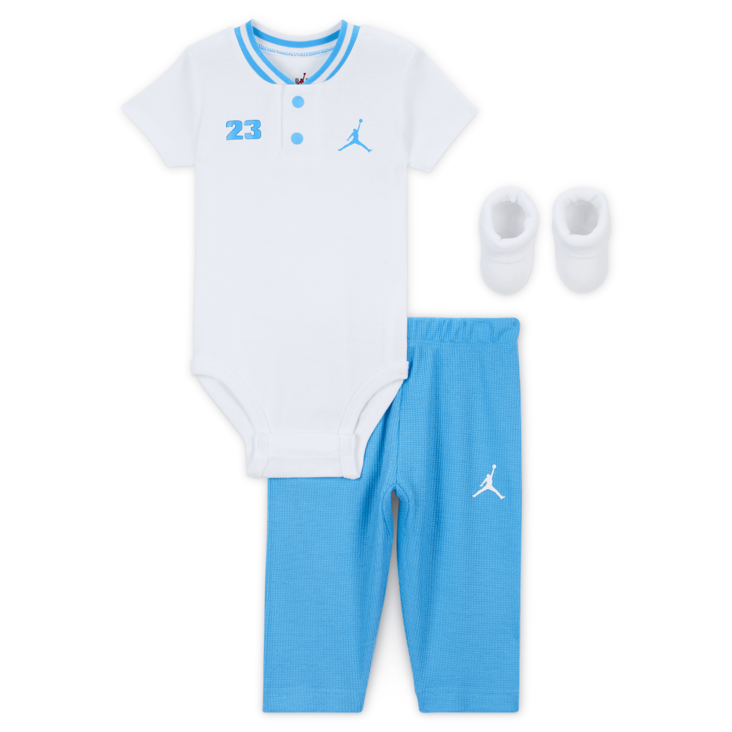 Jordan Baby Jersey Henley 3-Piece Set in White NJ0750-001 16$