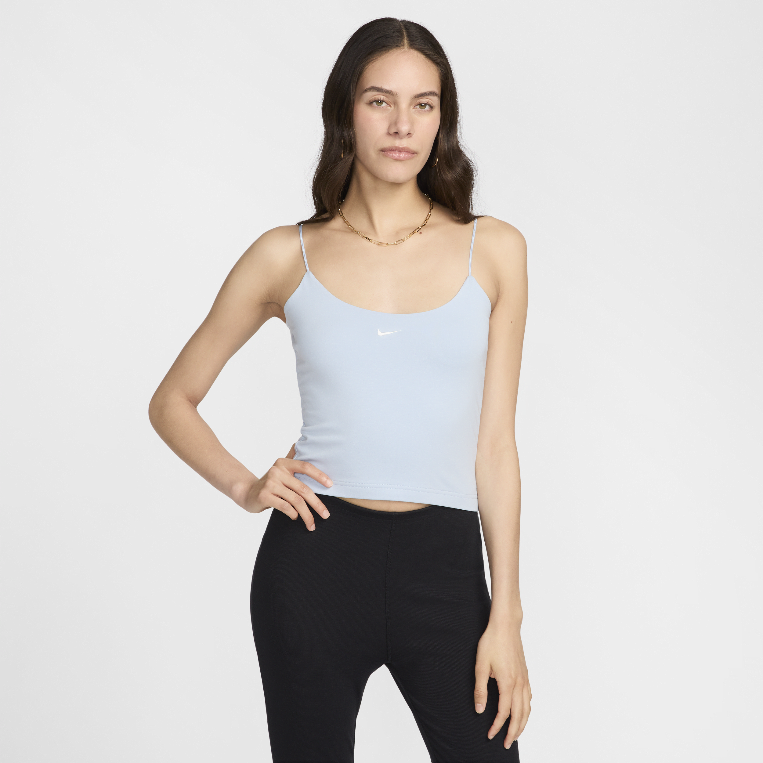 Nike Women's  Sportswear Chill Knit Tight Cami Tank Top In Blue