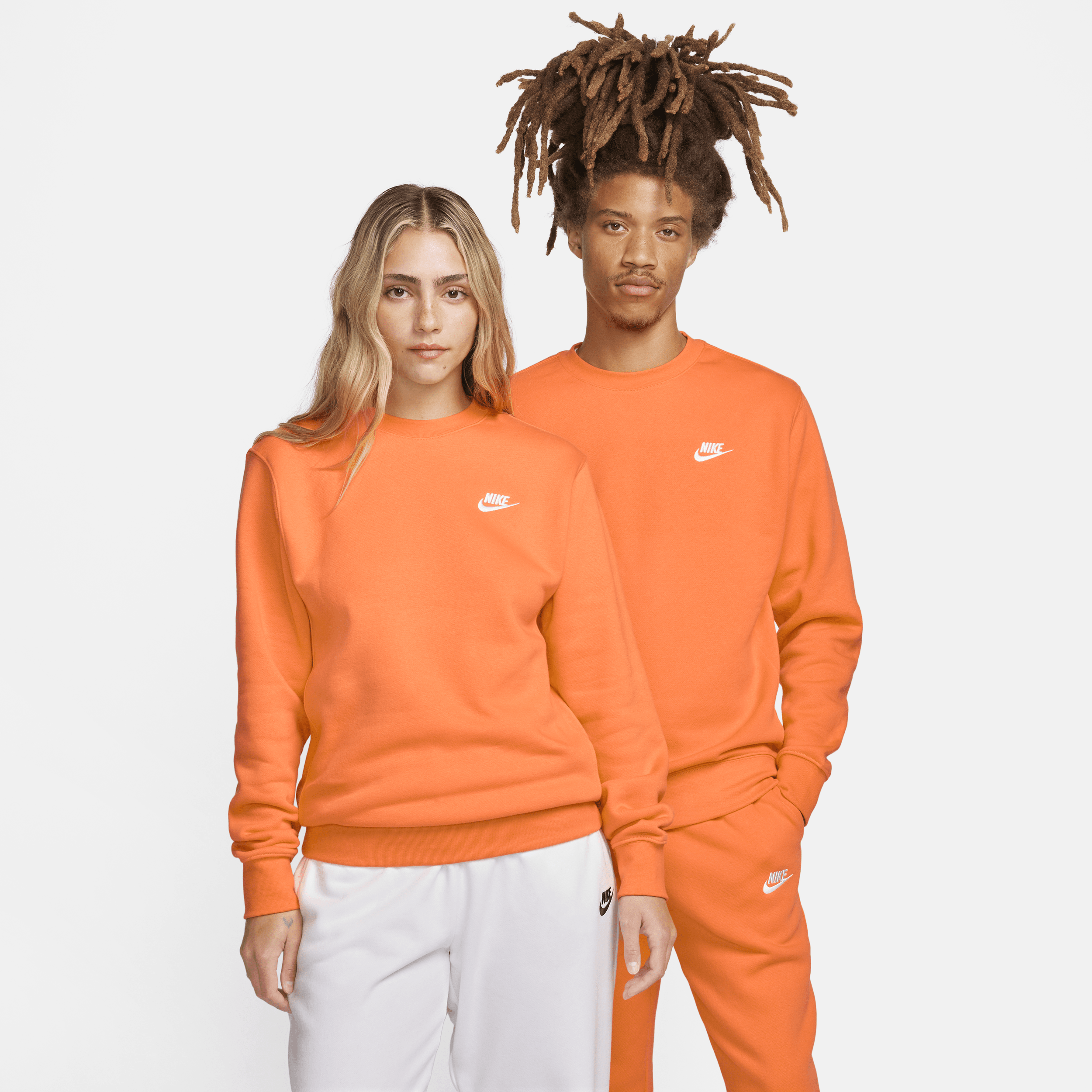 Nike Men's  Sportswear Club Fleece Crew In Orange