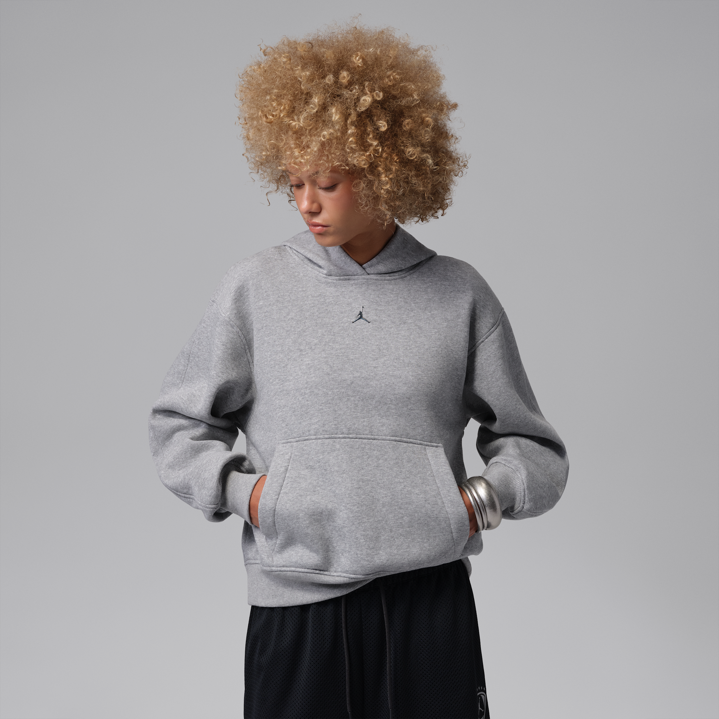 Jordan Women's Brooklyn Pullover Hoodie, Medium, Dk Grey Heather