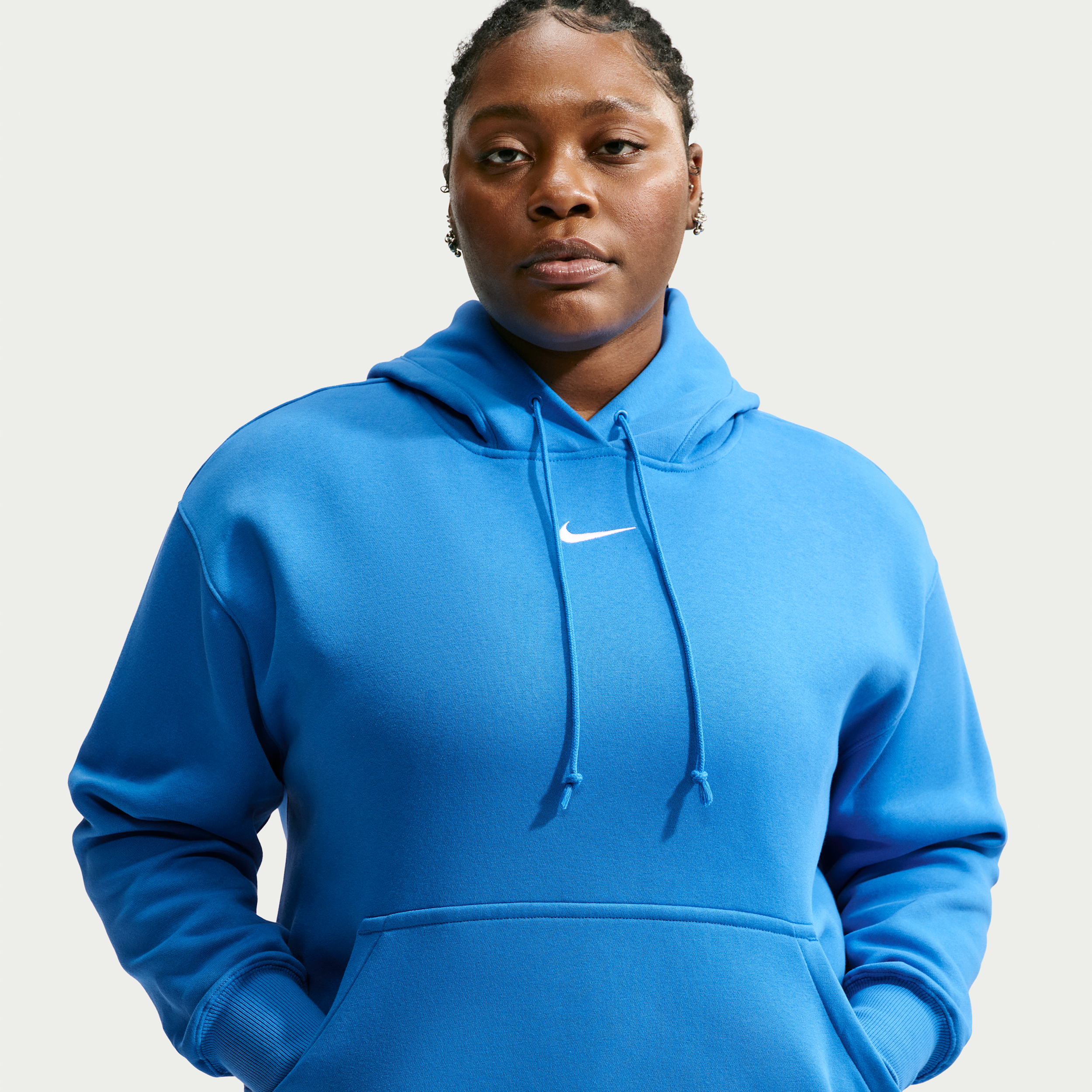 Women's Nike Sportswear Phoenix Fleece Oversized Pullover Hoodie (Plus Size) in Blue | DV4984-435