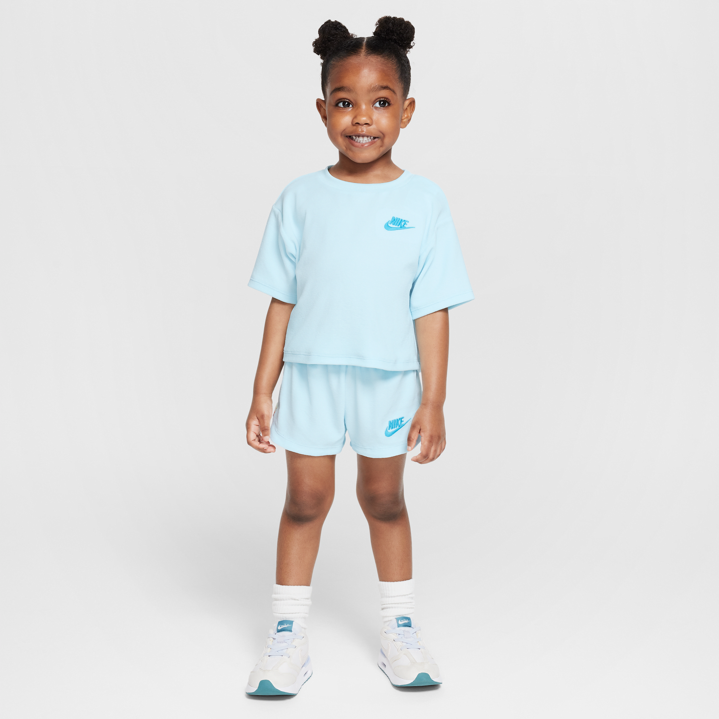 Nike Toddler "let's Roll" 2-piece Towel Terry Set In Blue