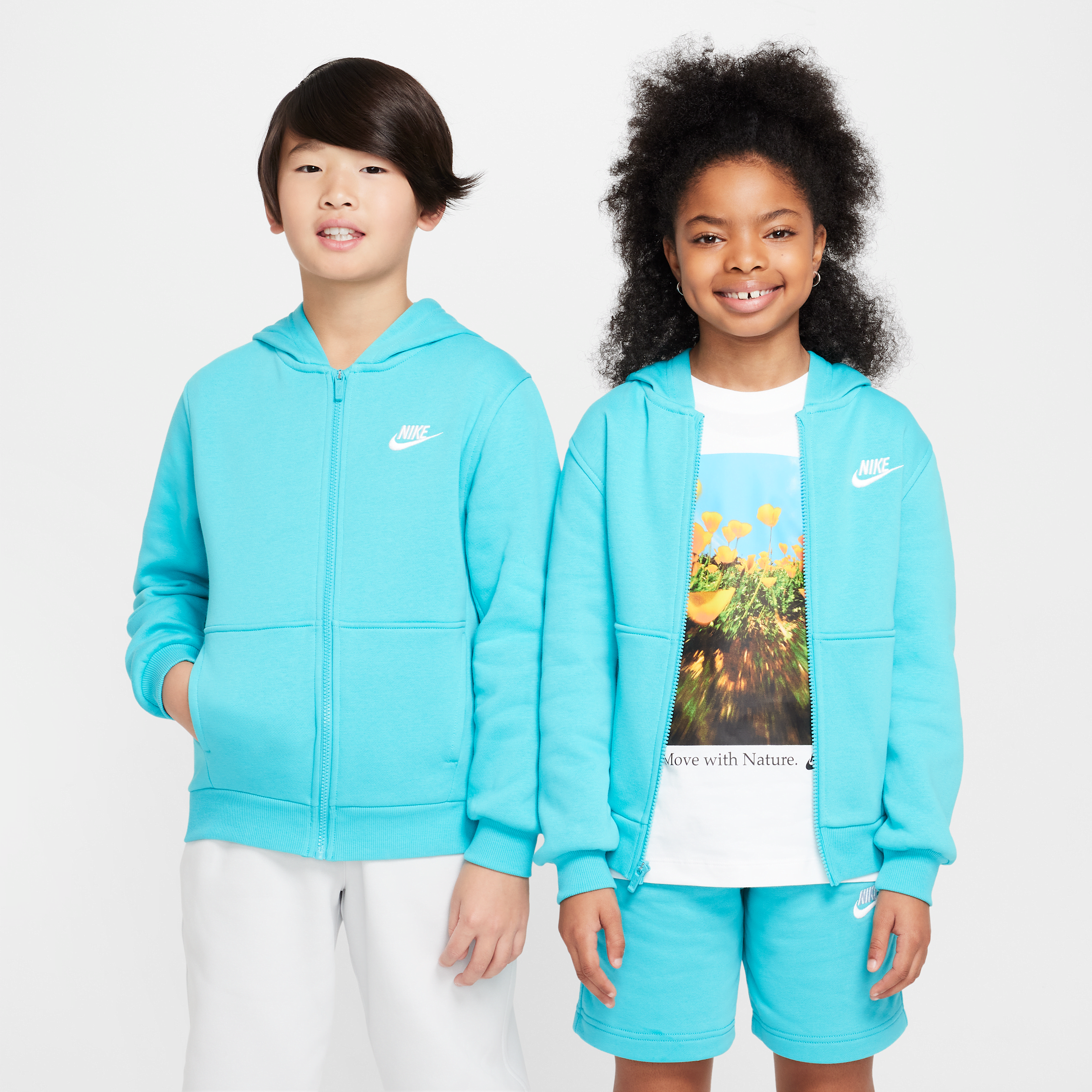 Nike Sportswear Club Fleece Big Kids' Full-zip Hoodie In Green