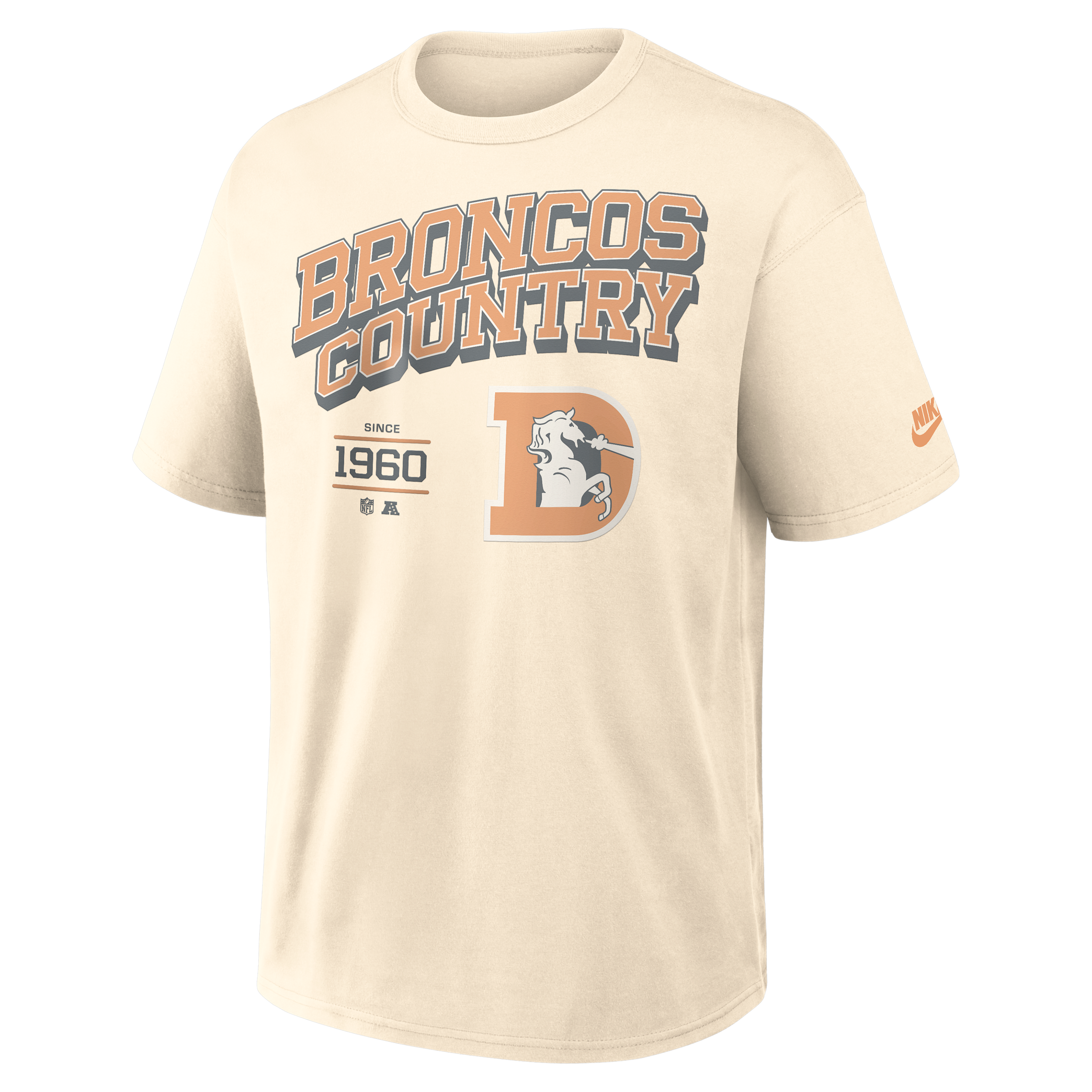 Men's Nike Natural Denver Broncos Vintage Mod Blown Away Max90 T-Shirt