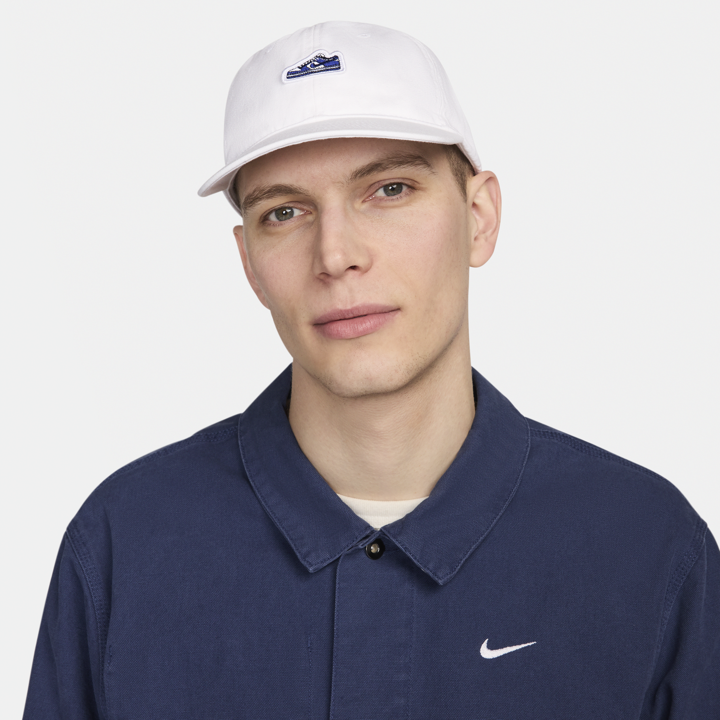 Shop Nike Unisex Club Unstructured Dunk Patch Cap In White