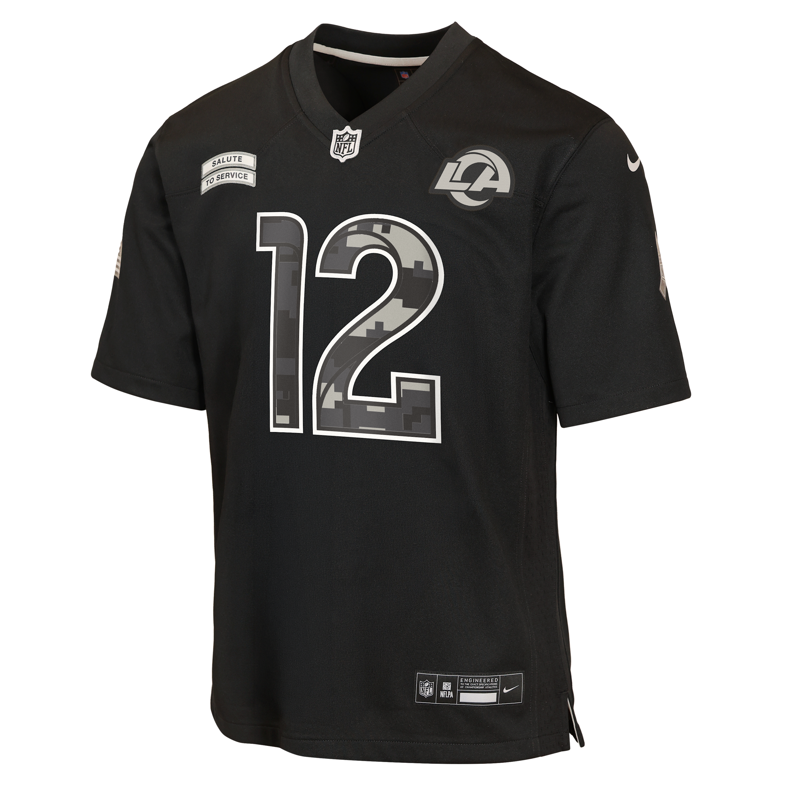 Puka Nacua Los Angeles Rams Salute to Service Big Kids' Nike NFL Game Jersey in Black | Z1B7FEOARAM12-NAW