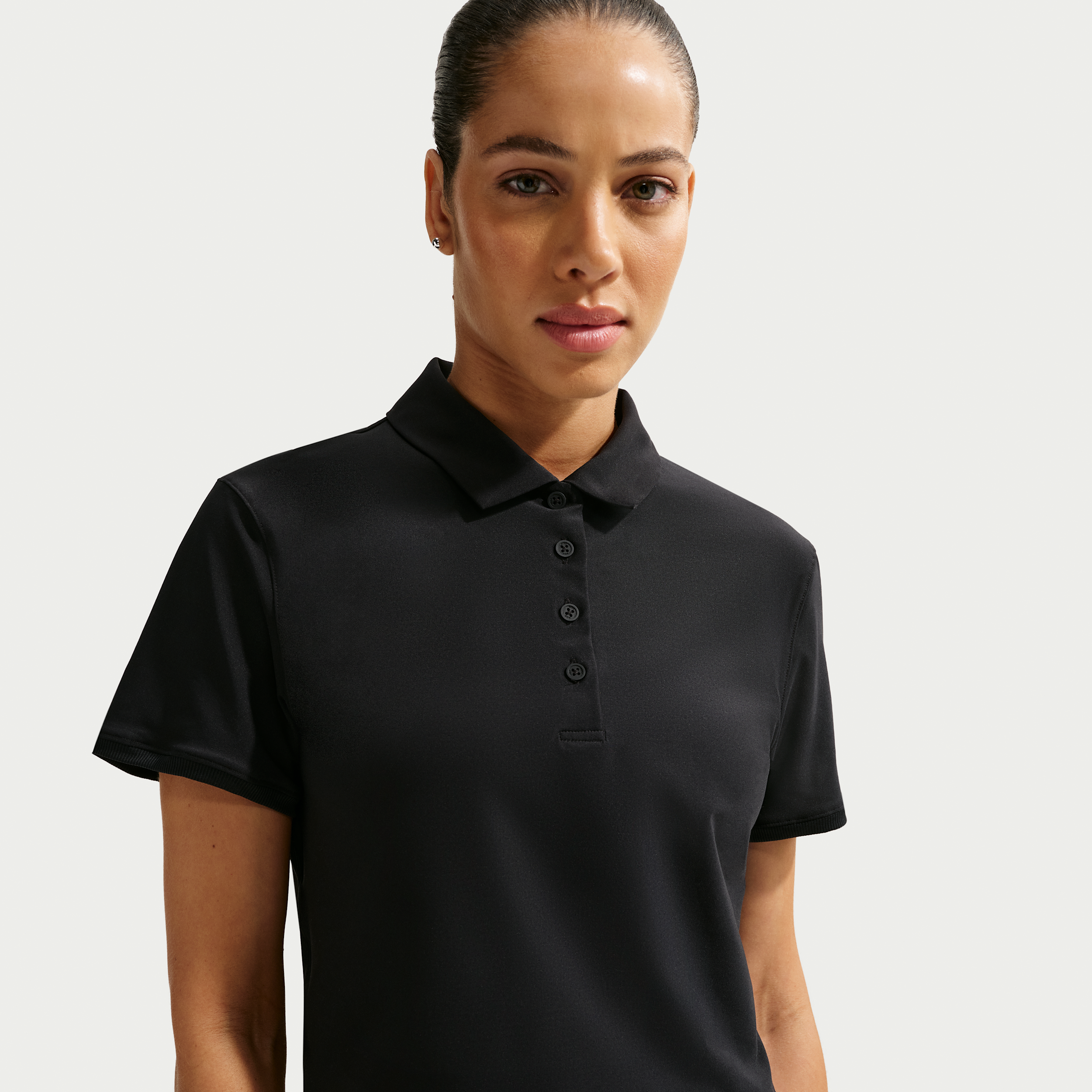 Nike Women's Victory Dri-FIT Short-Sleeve Cropped Golf Polo in Black | IH0519-010