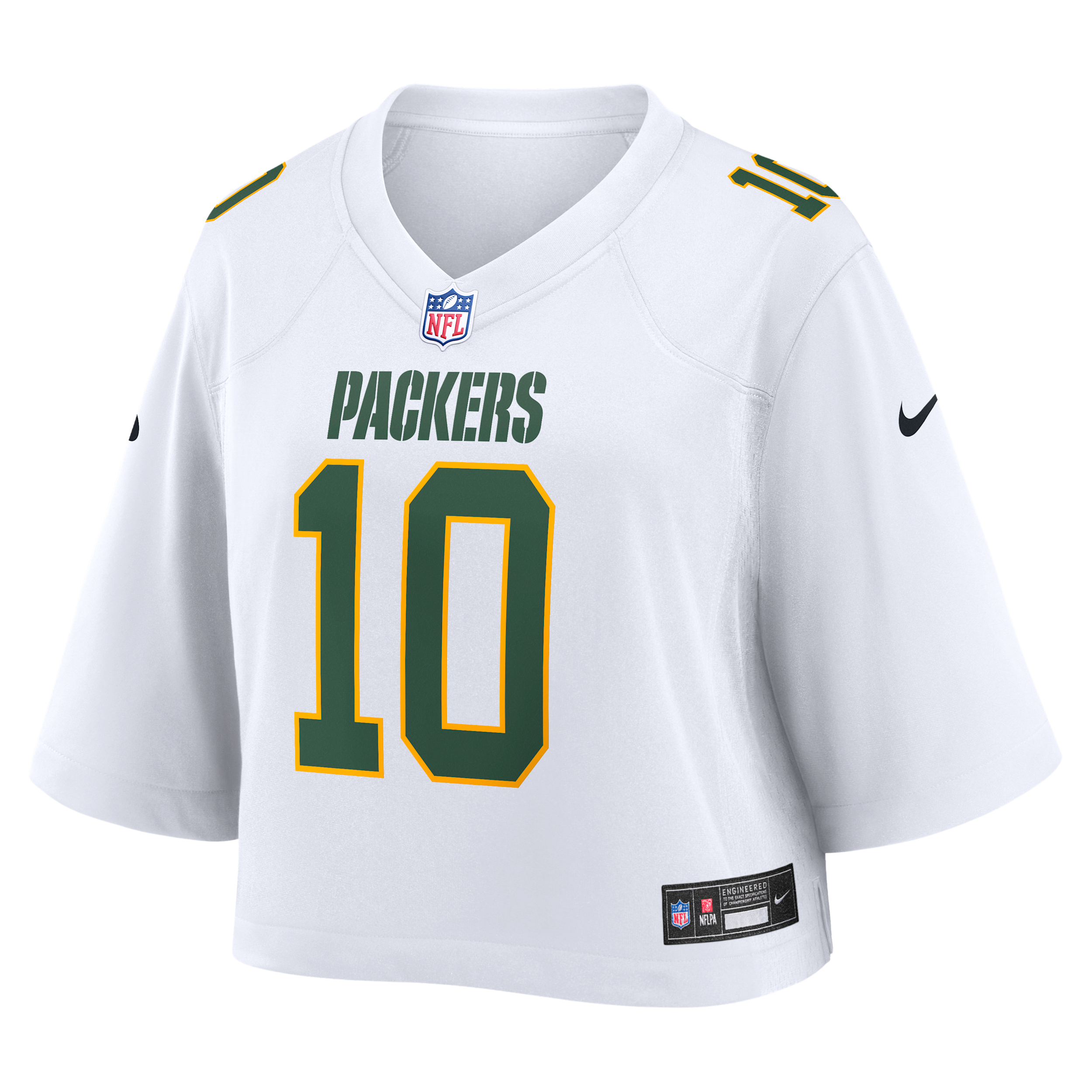 Jordan Love Green Bay Packers Nike Women's NFL Cropped Tundra Game Jersey in White | WCJF10A7TF-RM6