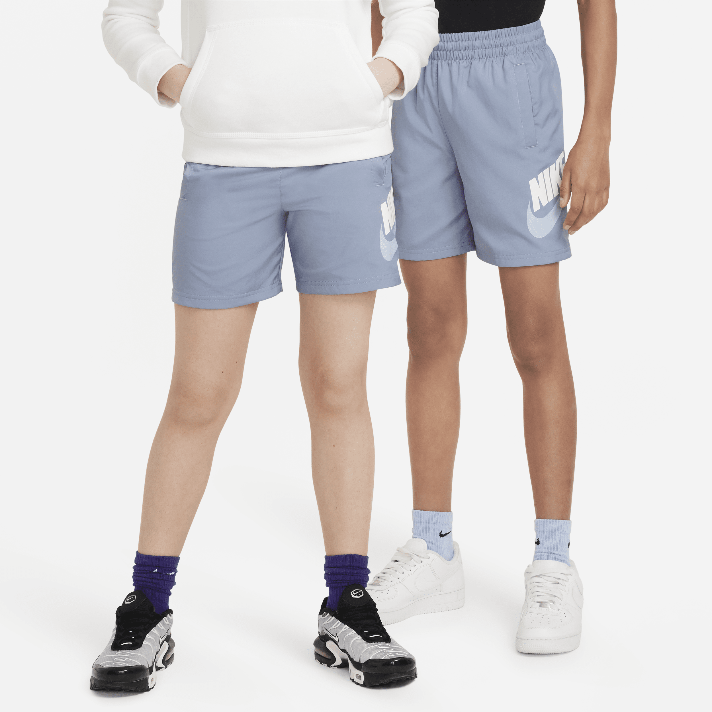 Shop Nike Sportswear Big Kids' Woven Shorts In Blue