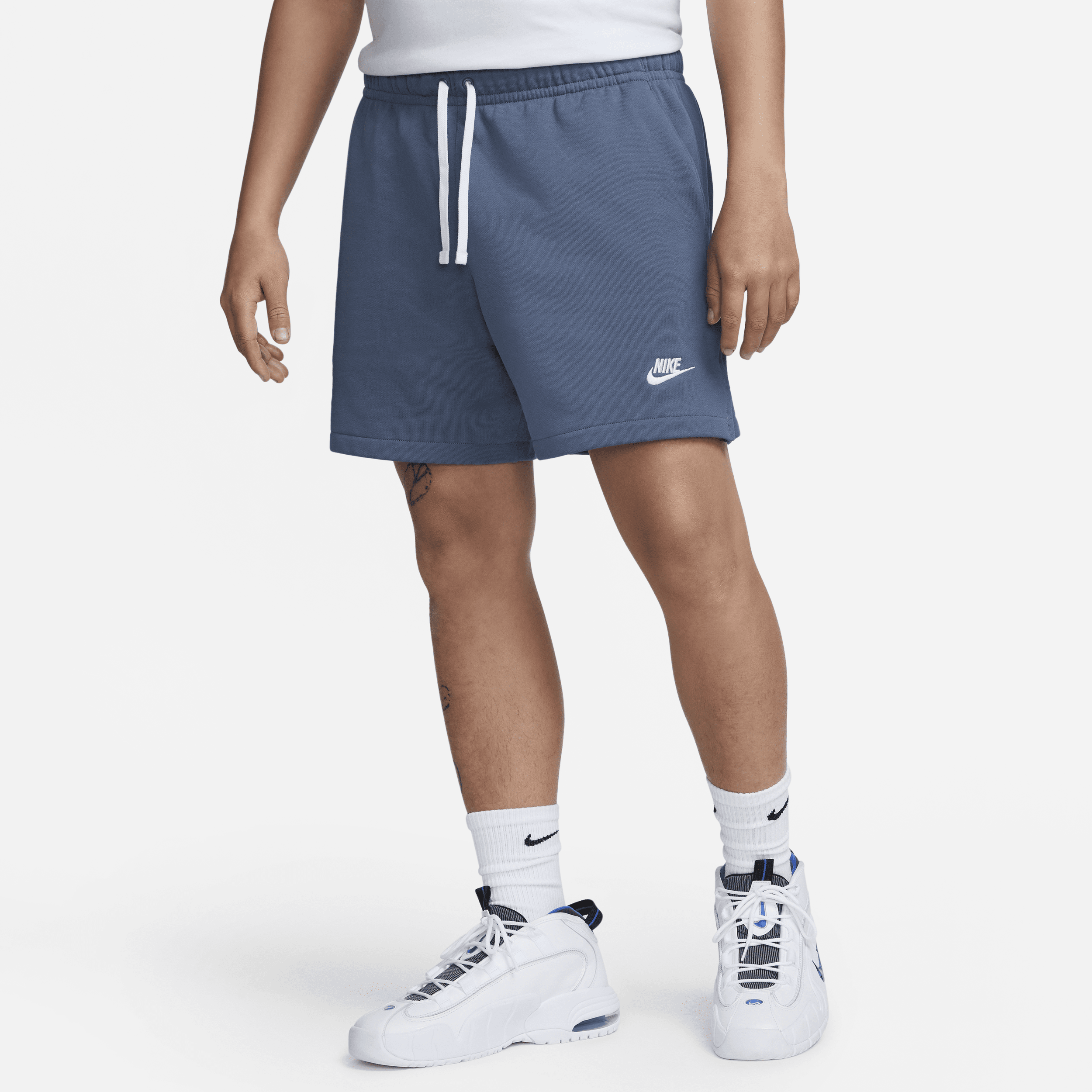 Shop Nike Men's Club Fleece French Terry Flow Shorts In Blue