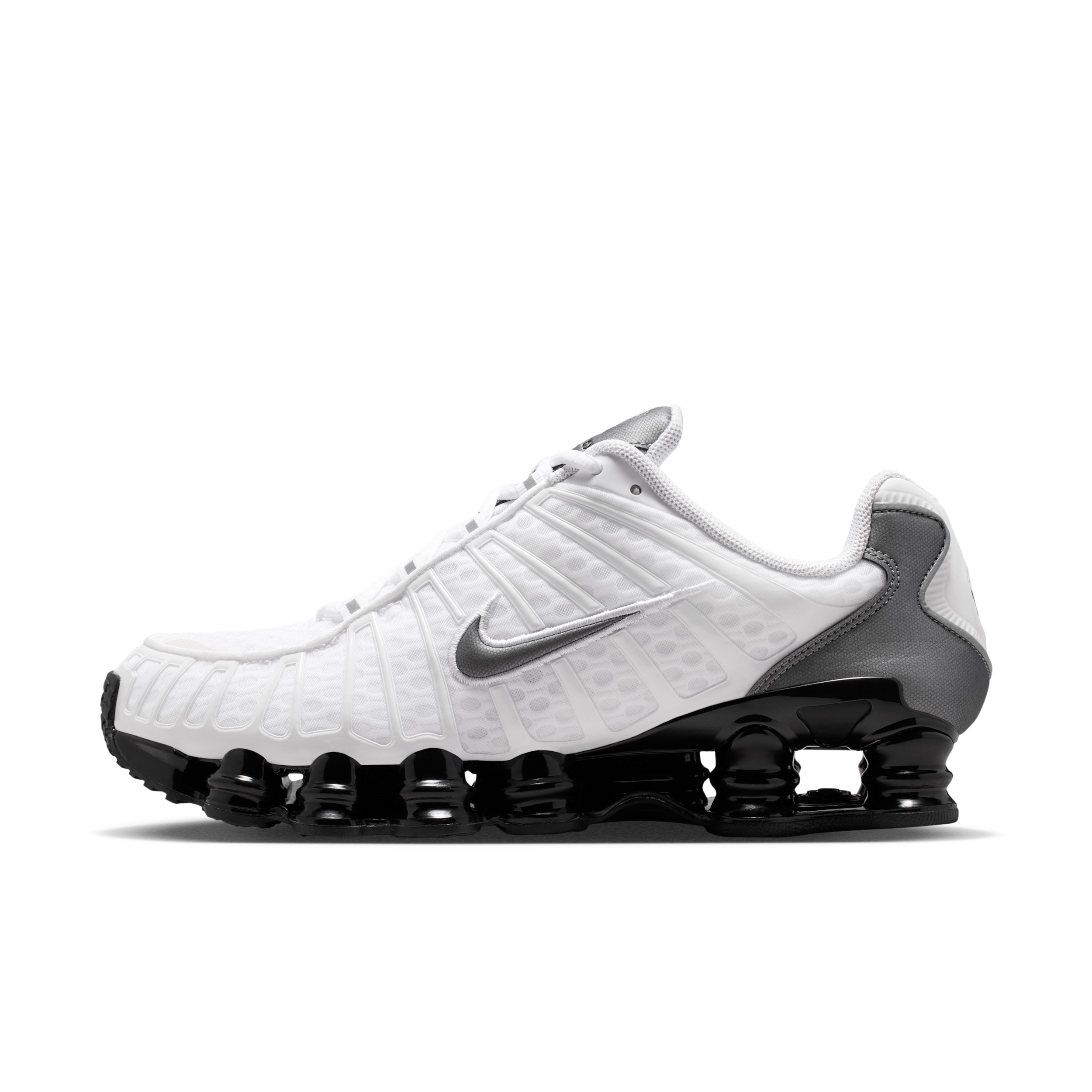 Nike Men's Shox TL Casual Shoes in White/Black/Cool Grey Size: 10.0