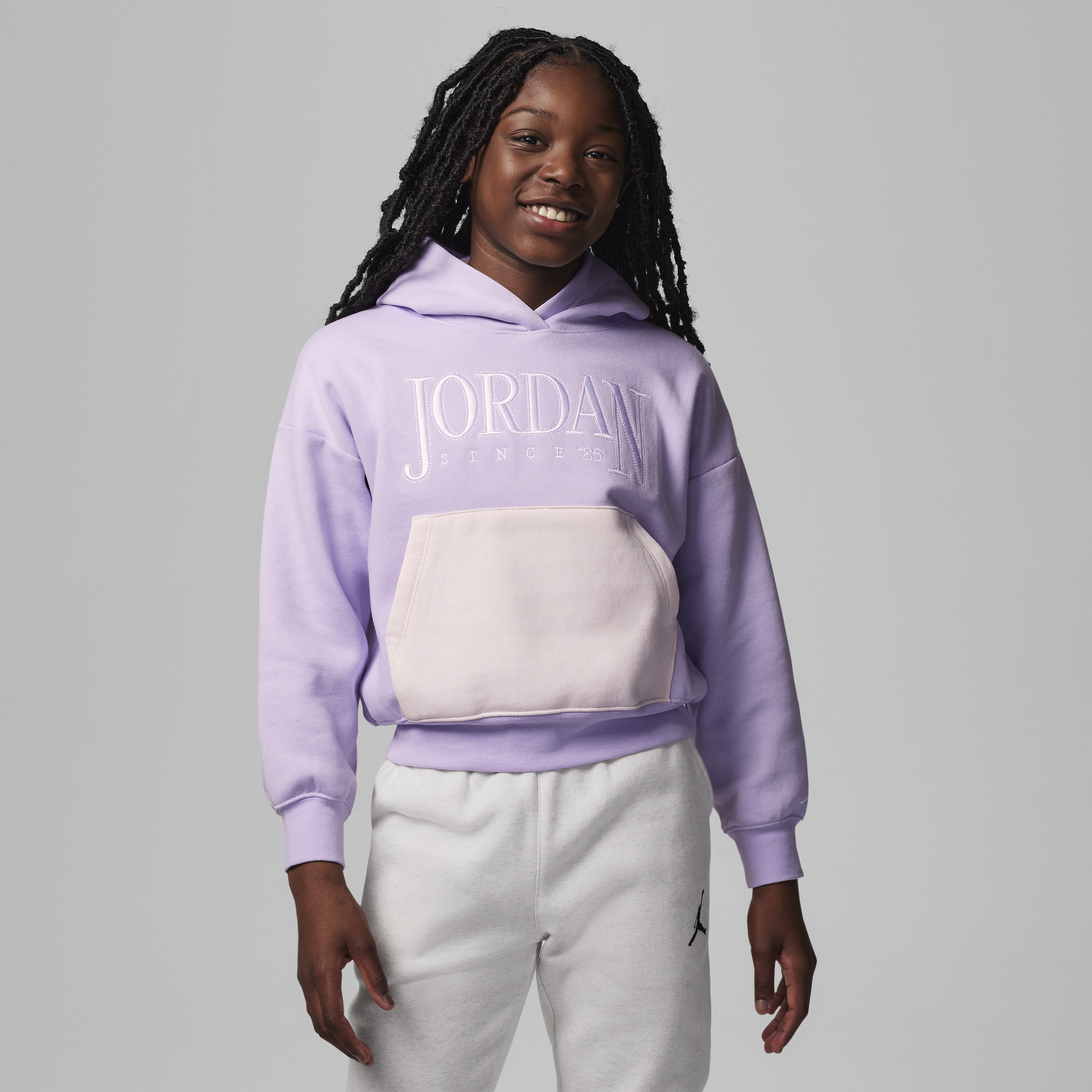 Jordan Fundamentals Big Kids' Pullover Hoodie In Purple
