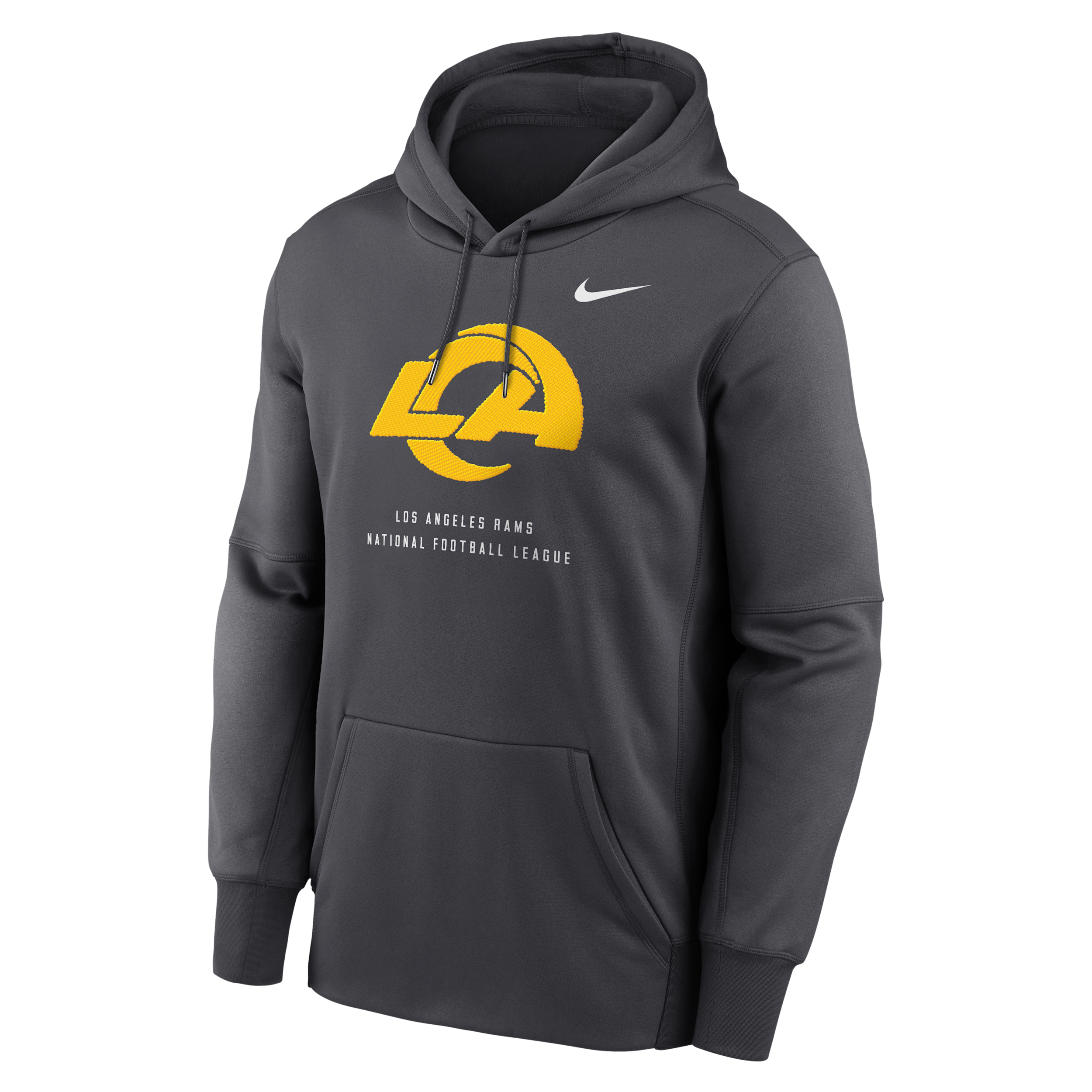 Men's Los Angeles Rams Nike Therma NFL Pullover Hoodie in Grey | NKAQ06F9X-R7Q