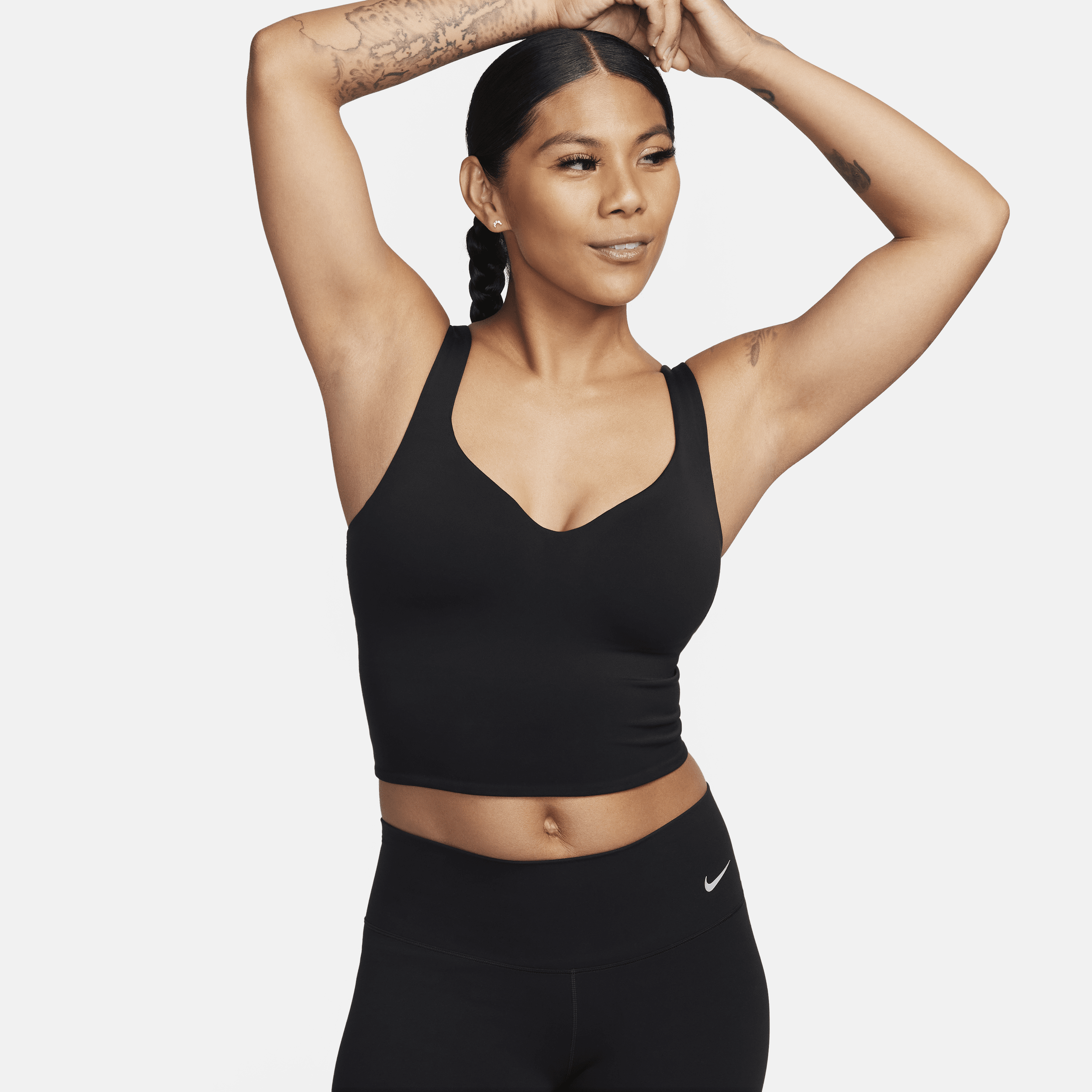 Shop Nike Women's Alate Medium-support Padded Sports Bra Tank Top In Black
