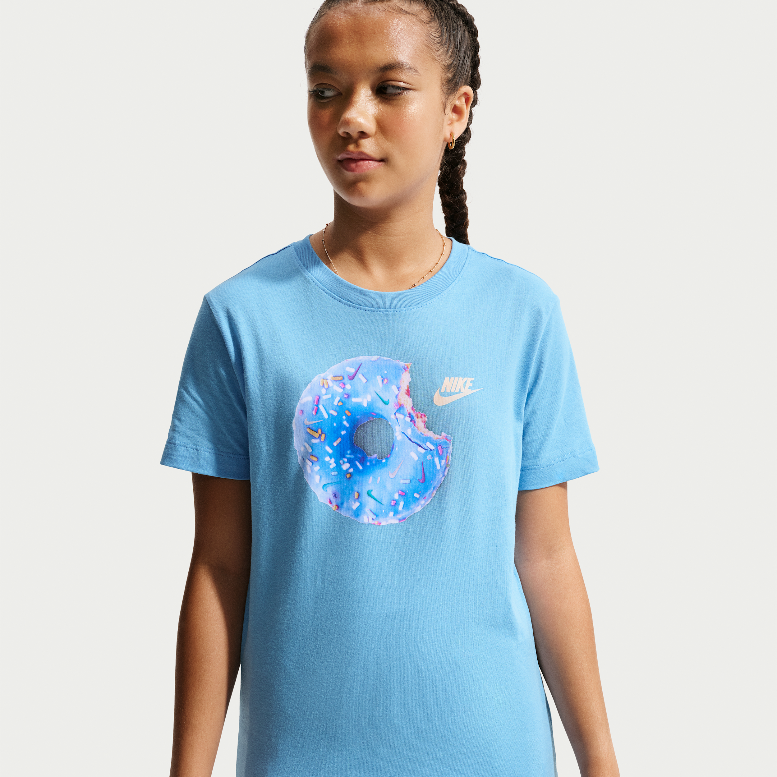 Nike Kids' Sportswear Donut Graphic Tee, XS, Football Blue