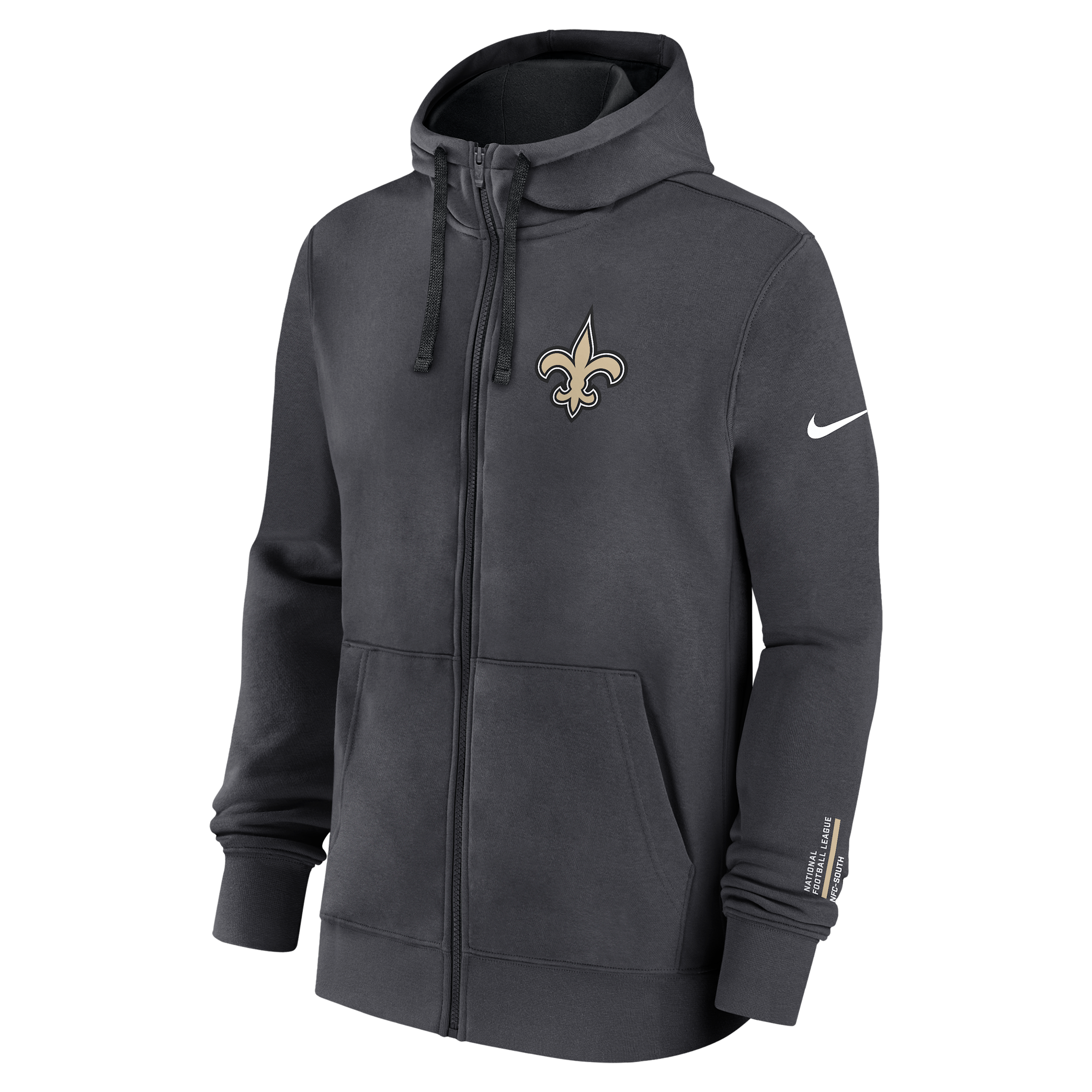Nike New Orleans Saints Playbook Page Club  Men's Nfl Full-zip Hoodie In Gray