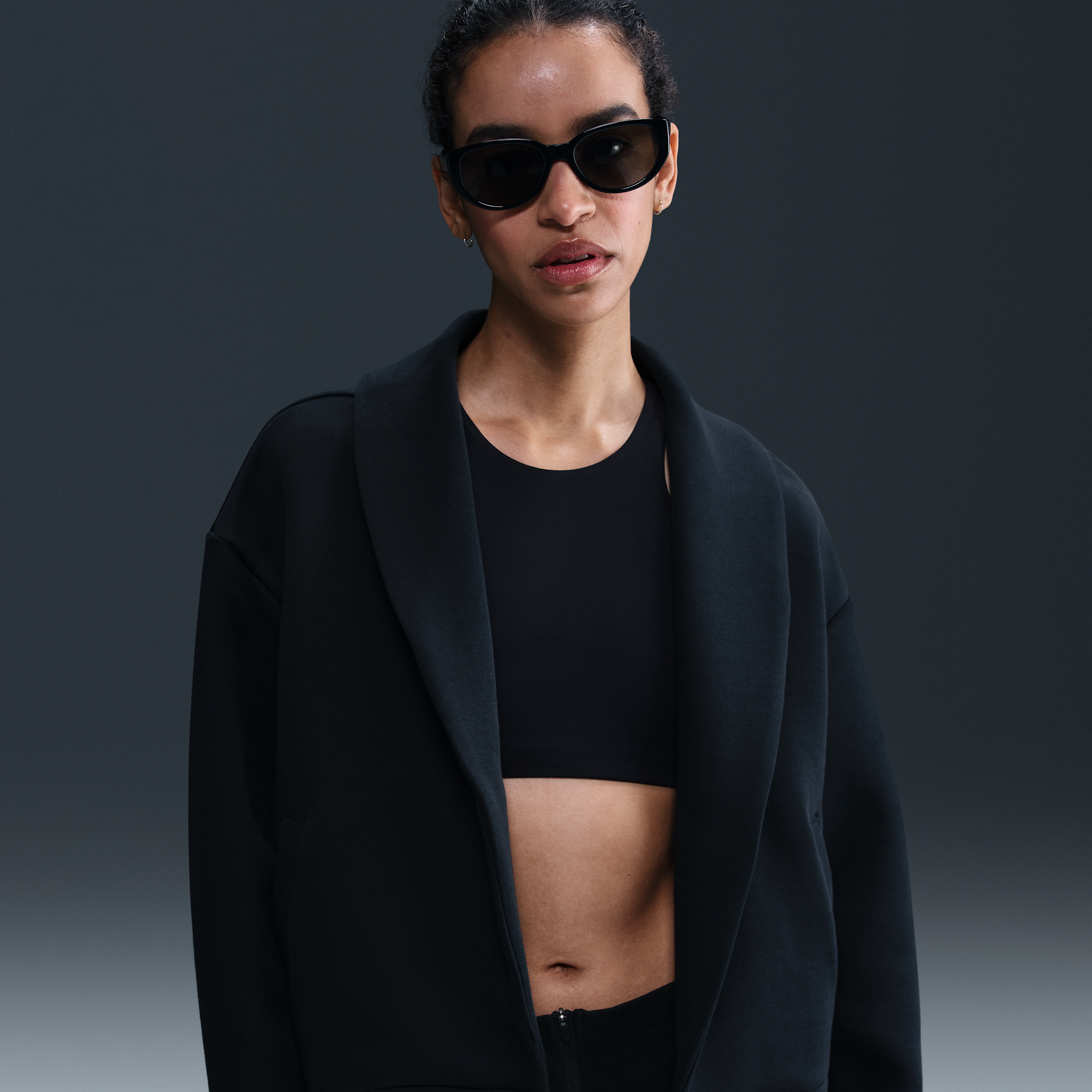 Nike Women's  Sportswear Tech Fleece Oversized Blazer In Black