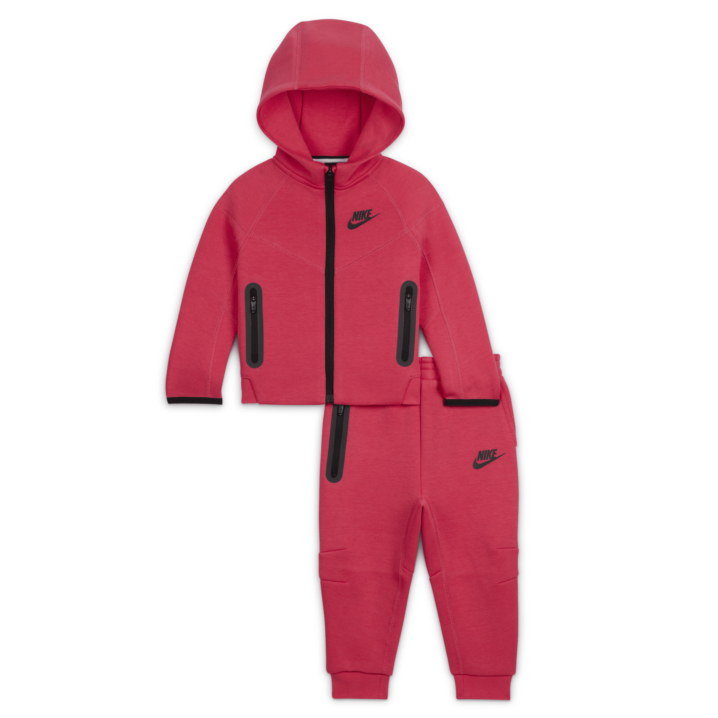 Nike Sportswear Tech Fleece Full-zip Set Baby 2-piece Hoodie Set In Pink