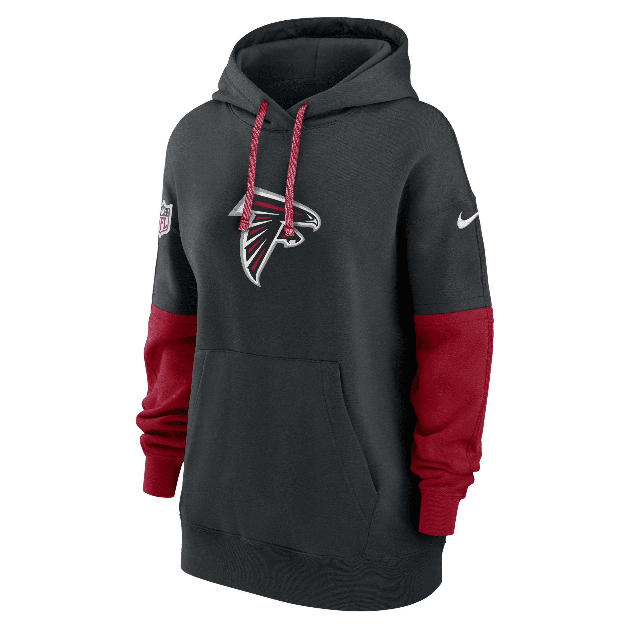 Nike Atlanta Falcons Sideline Essential Women's Nfl Pullover Hoodie In Black