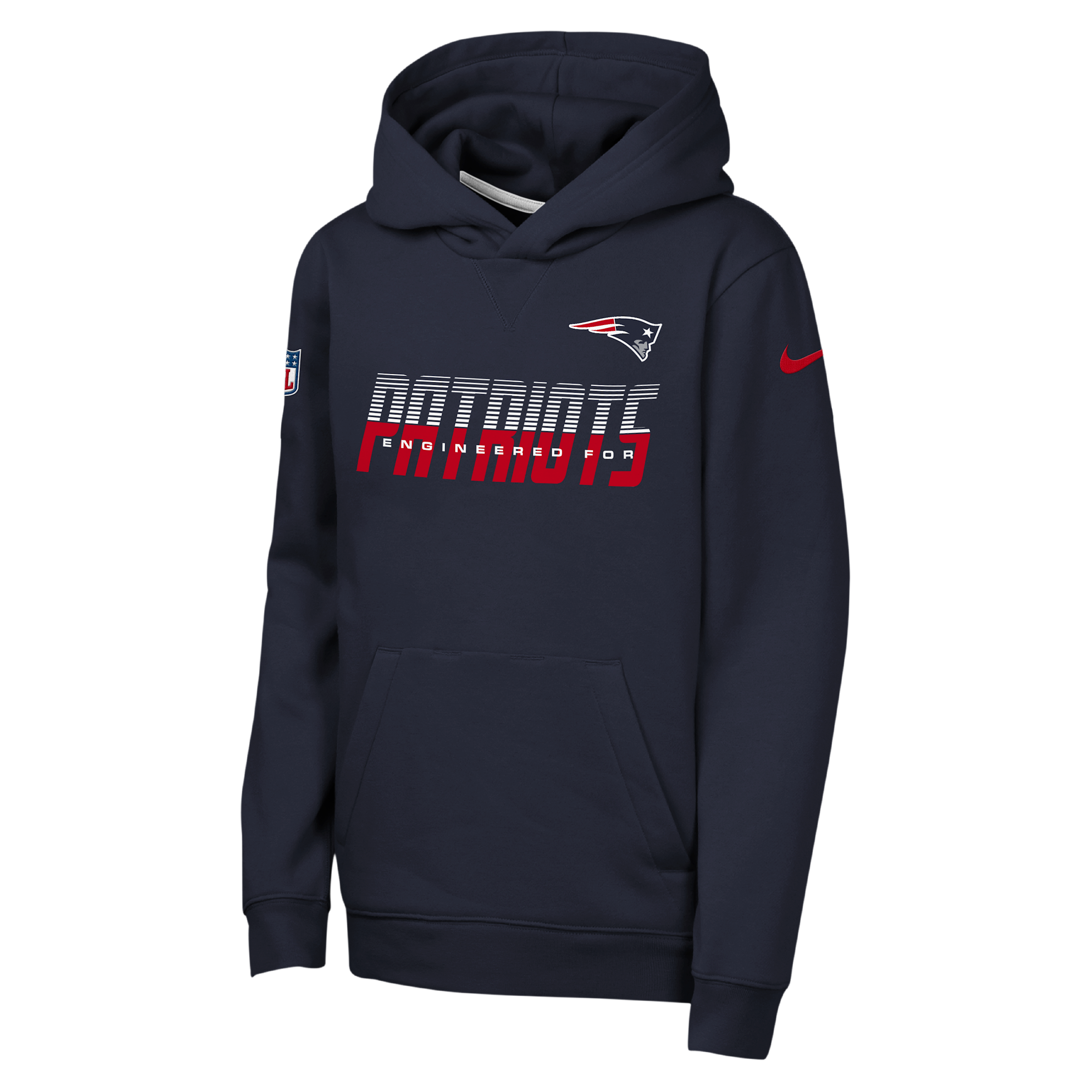 New England Patriots Sideline Big Kids' Nike Dri-FIT NFL Pullover Hoodie in Blue | Z1B7NFQWPAT-NBO