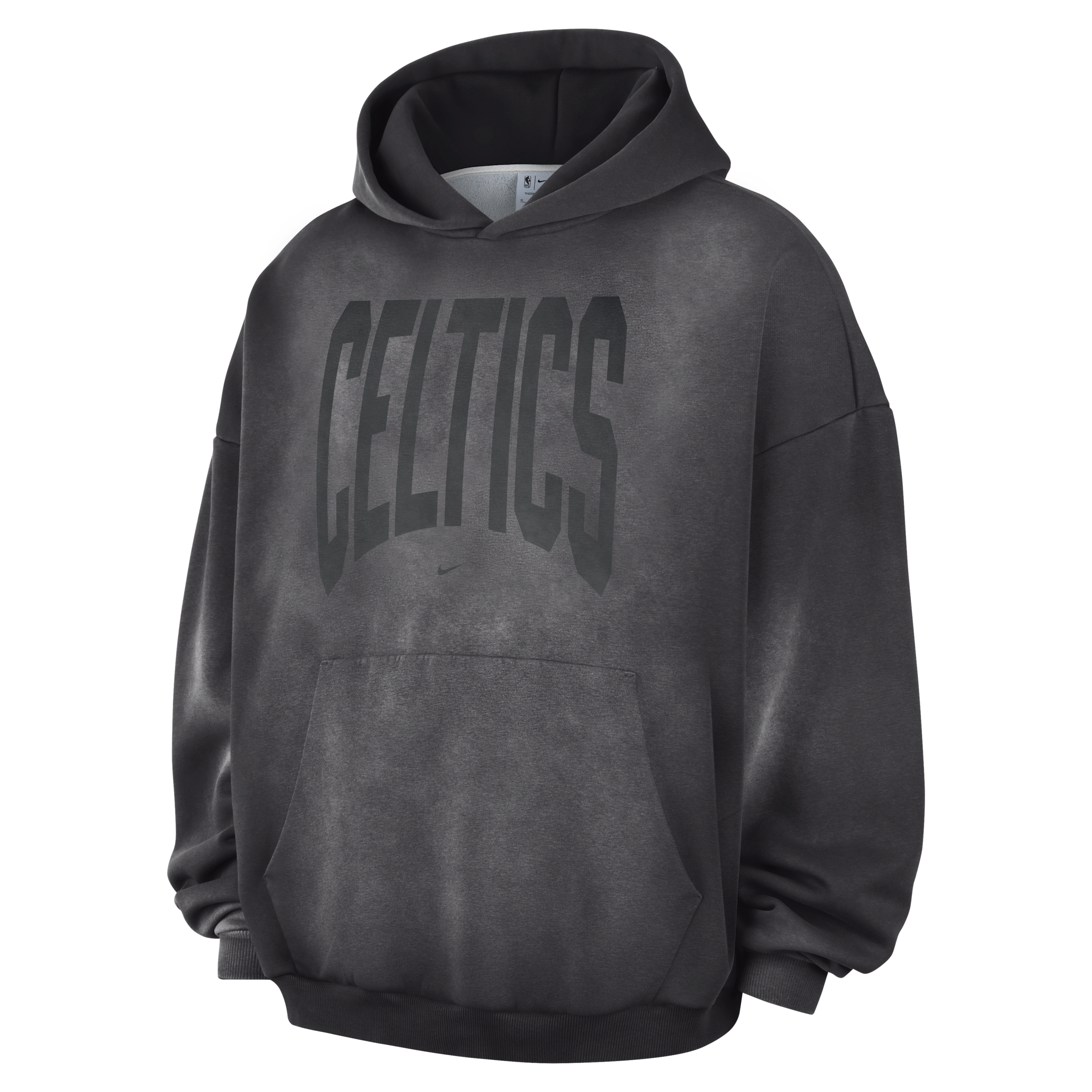 Nike Men's Boston Celtics Standard Issue Therma-FIT Fleece Washed Basketball Hoodie in Grey | II5968-099