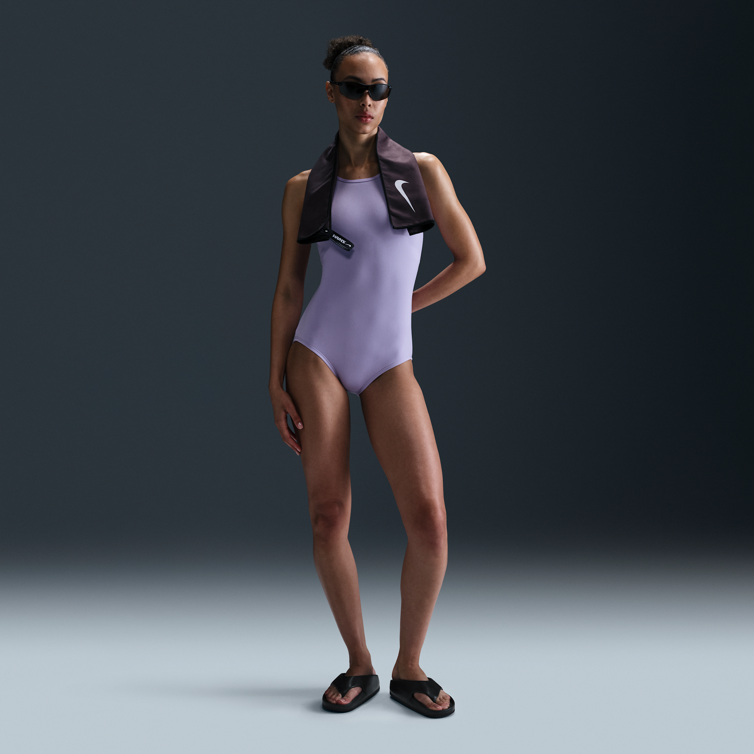 Nike Women's Swim Hydrastrong U-back Low-leg One-piece In Purple