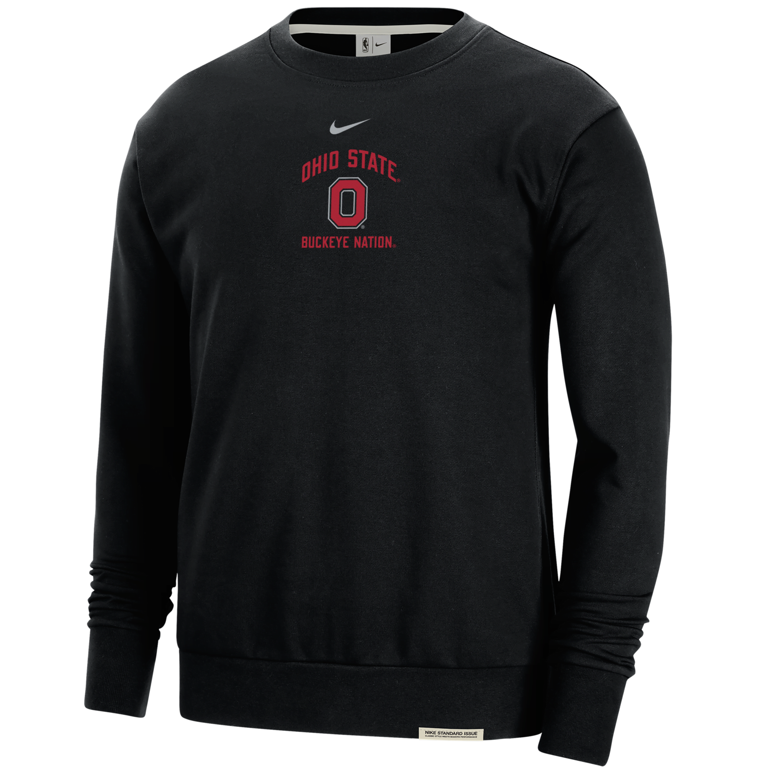 Nike Ohio State Standard Issue  Men's College Fleece Crew-neck Sweatshirt In Black