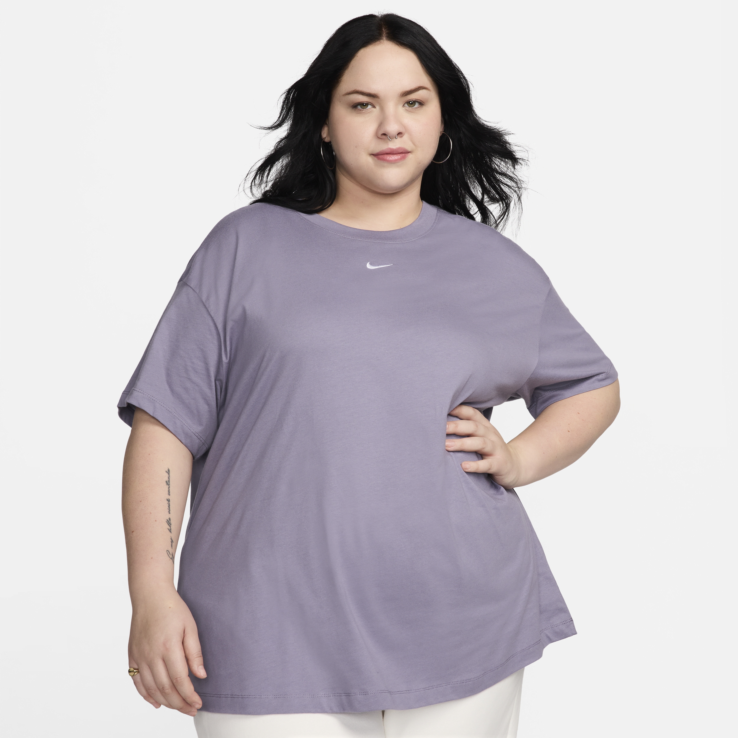 Shop Nike Women's  Sportswear Essential T-shirt (plus Size) In Purple