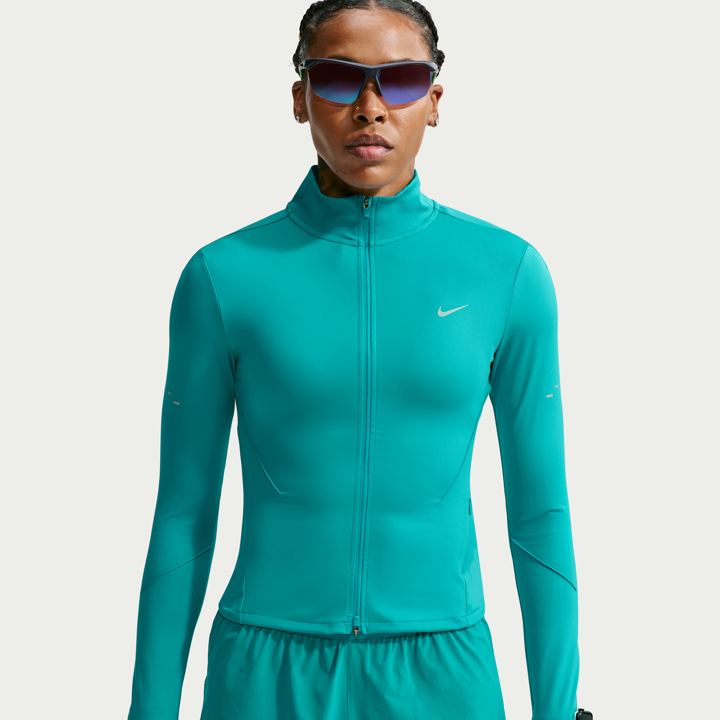 Nike Women's Swift Dri-FIT Full-Zip Running Jacket in Green | IM7536-300