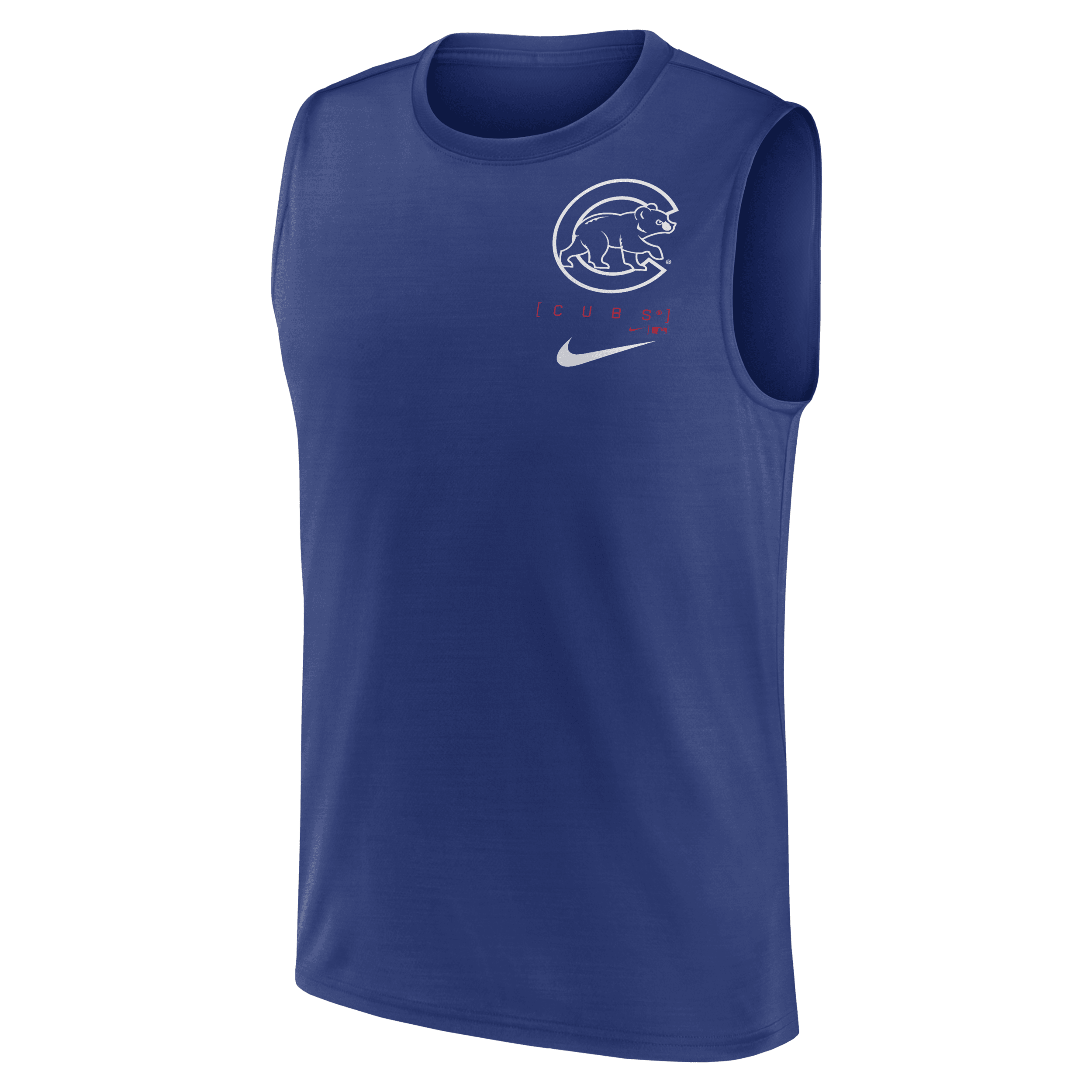 Shop Nike Chicago Cubs Large Logo  Men's Dri-fit Mlb Muscle Tank Top In Blue
