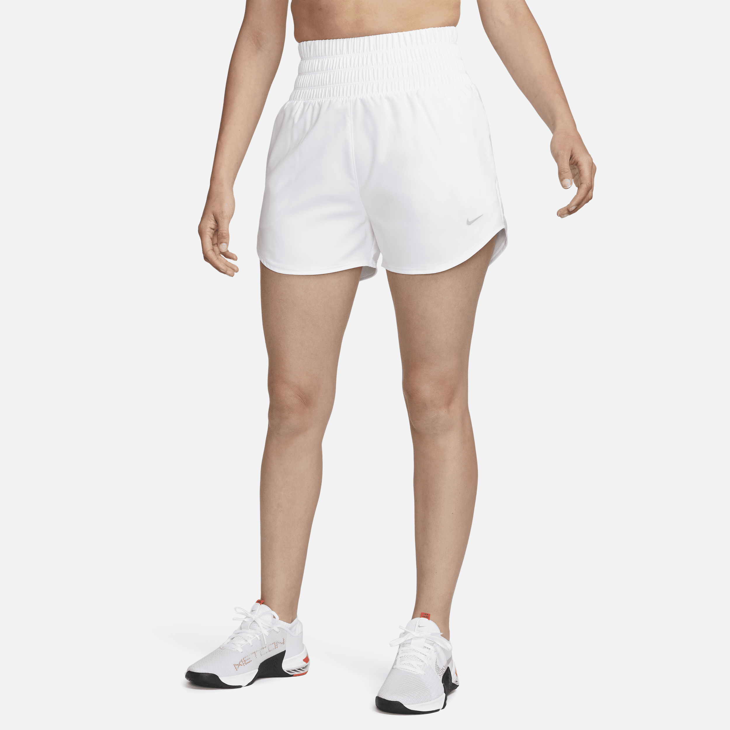 Shop Nike Women's One Dri-fit Ultra High-waisted 3" Brief-lined Shorts In White