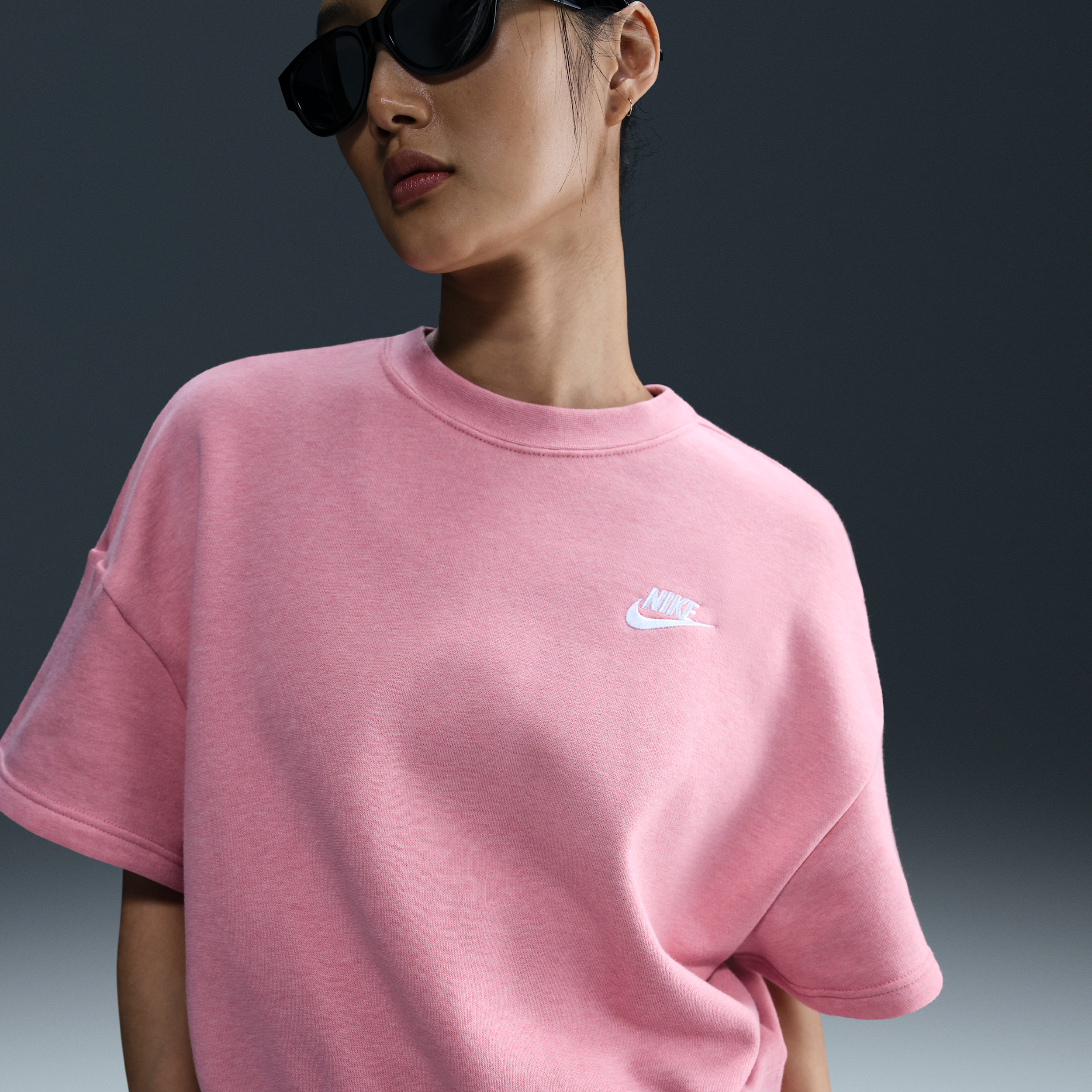 Nike Women's  Sportswear Club Fleece Loose Top In Pink